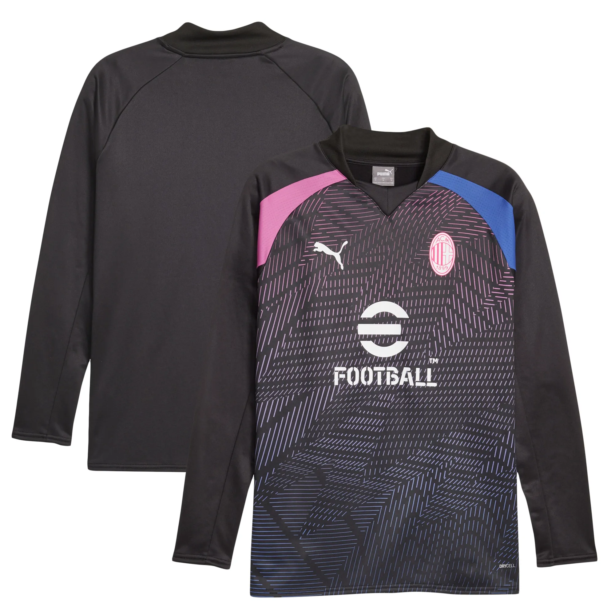 AC Milan Puma Prematch Sweat Top - Black