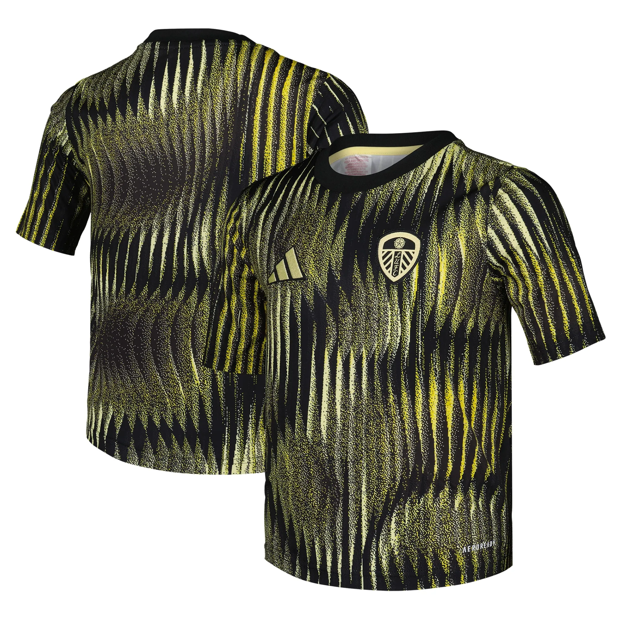 Leeds United adidas Pre Match Jersey - Black - Kids