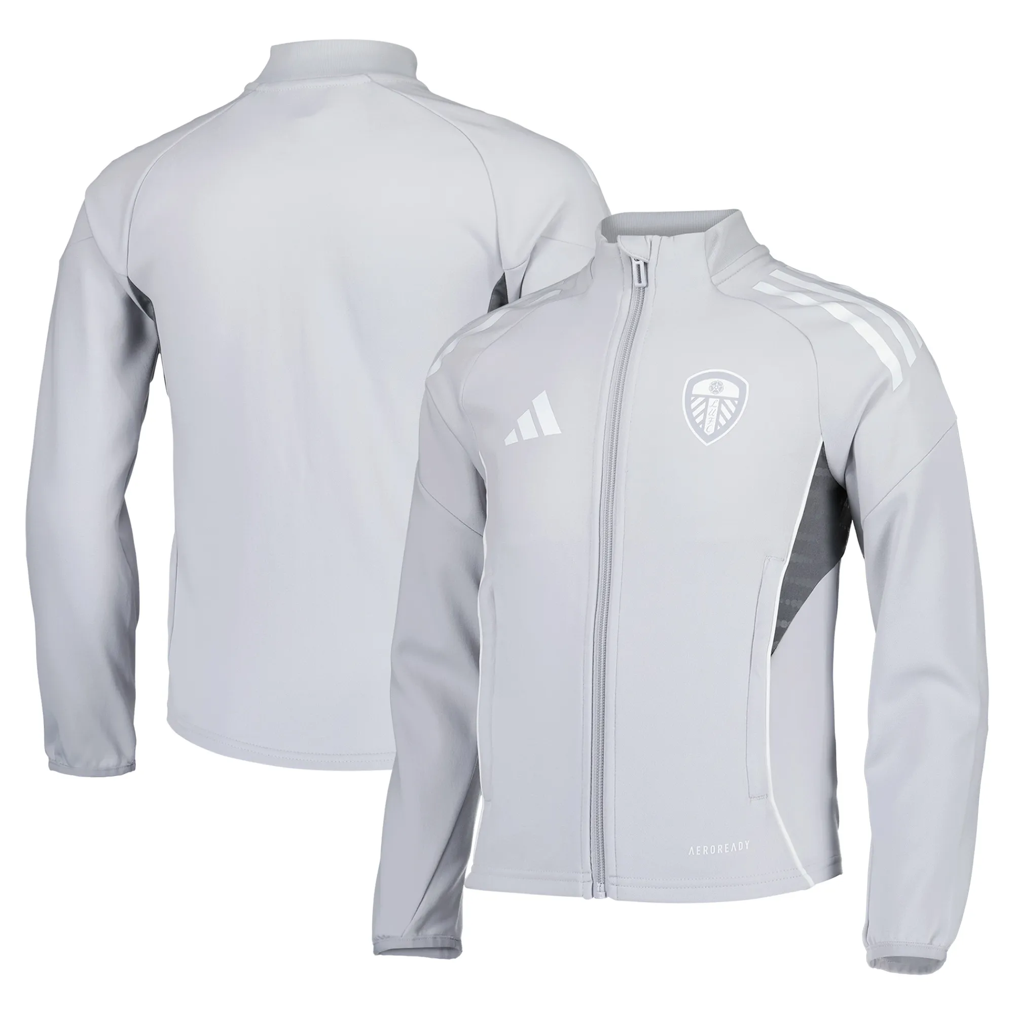 Leeds United adidas Training Track Jacket - Grey - Kids