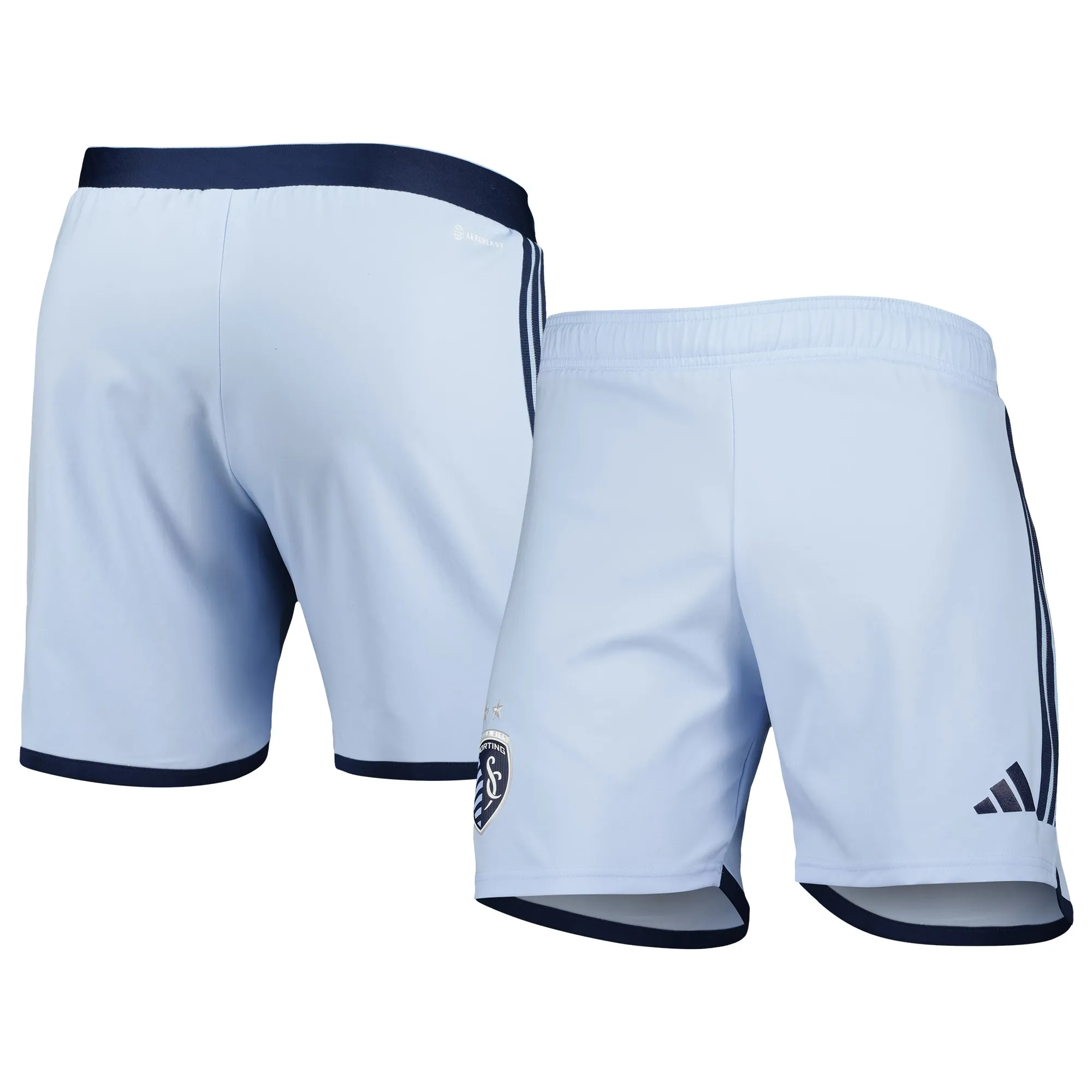 Men's adidas Light Blue Sporting Kansas City 2023 Away AEROREADY Authentic Shorts