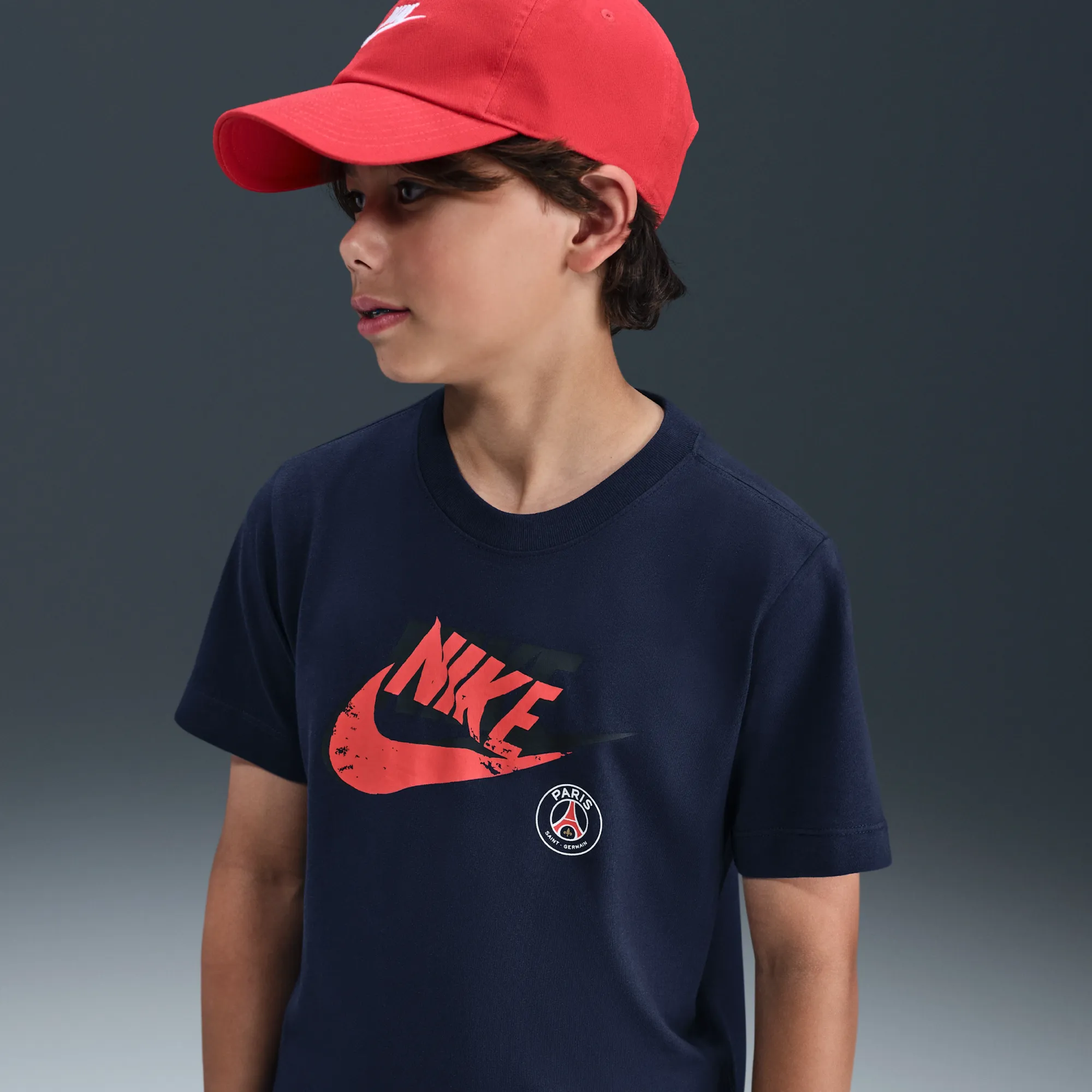 Paris Saint-Germain Older Kids' Nike Football T-shirt - Blue - Cotton
