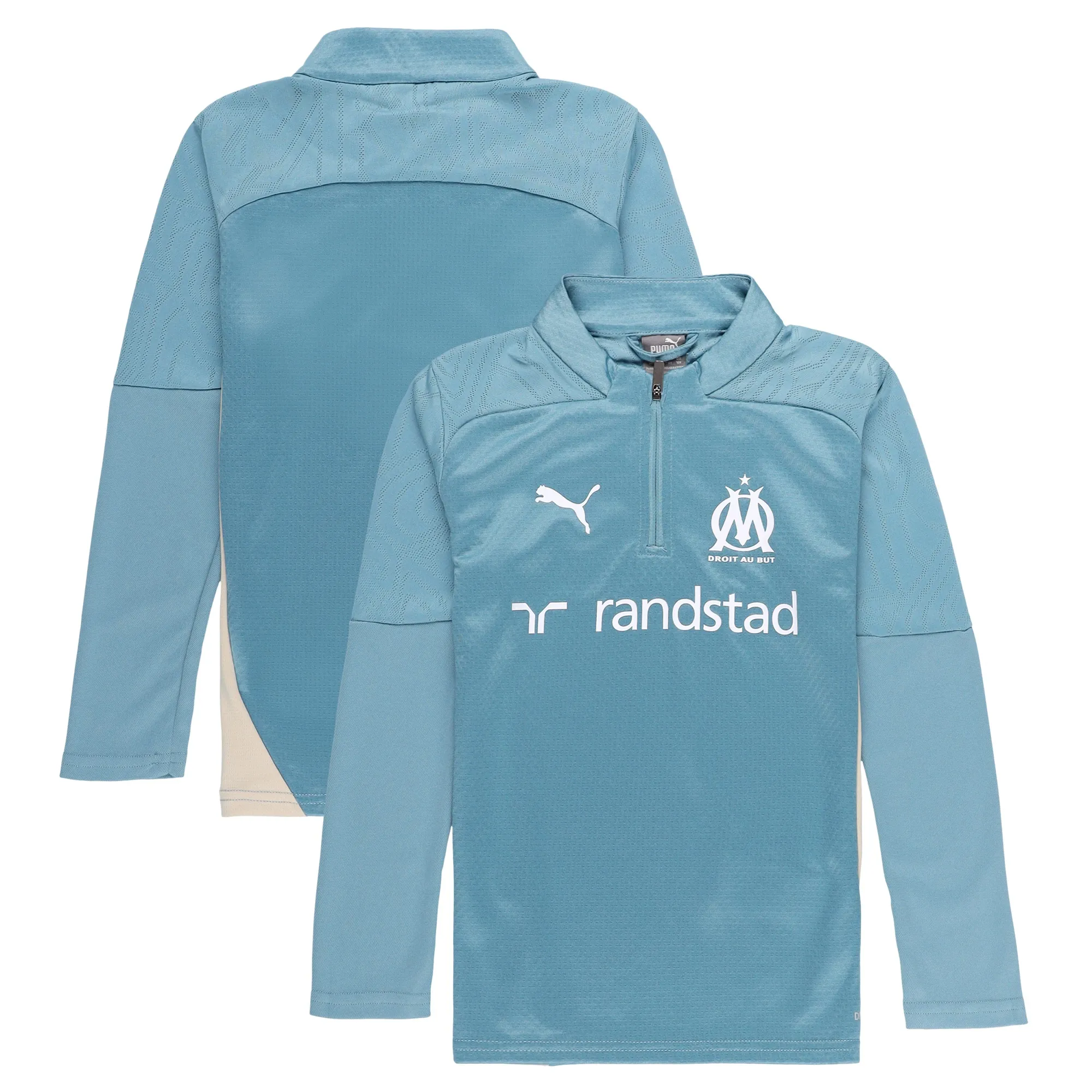 Olympique de Marseille Puma Training 1/4 Zip Top - Blue  - Kids