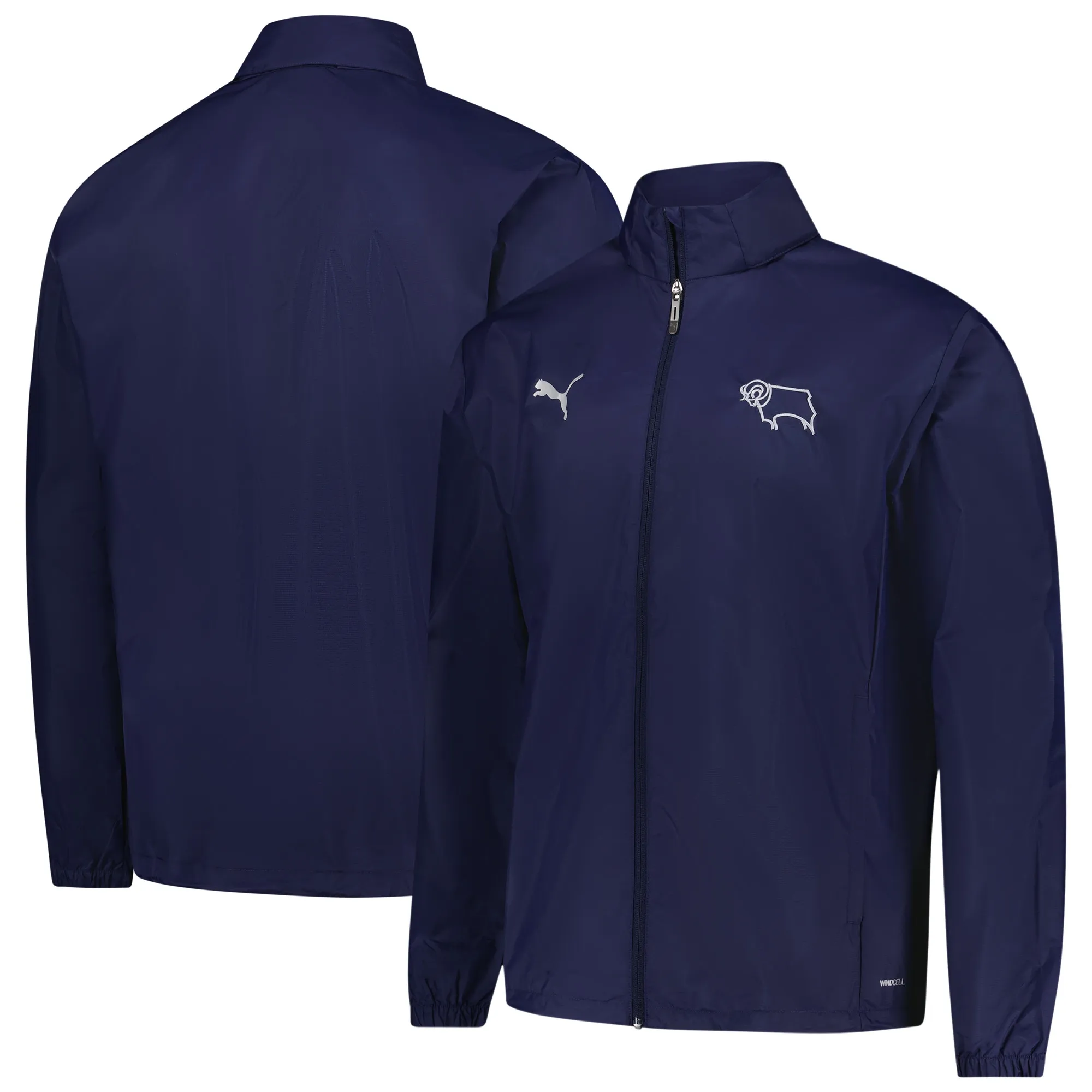 Derby County PUMA Training All Weather Jacket - Navy
