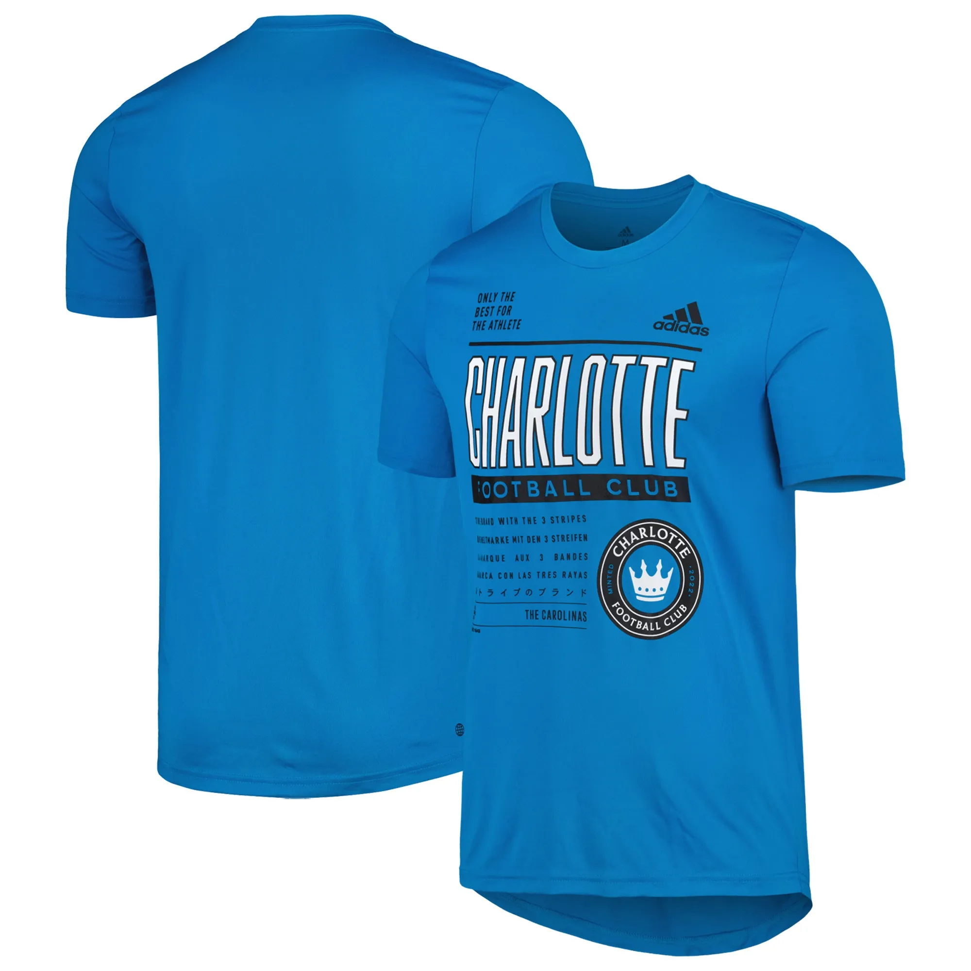 Men's adidas Blue Charlotte FC Club DNA Performance T-Shirt