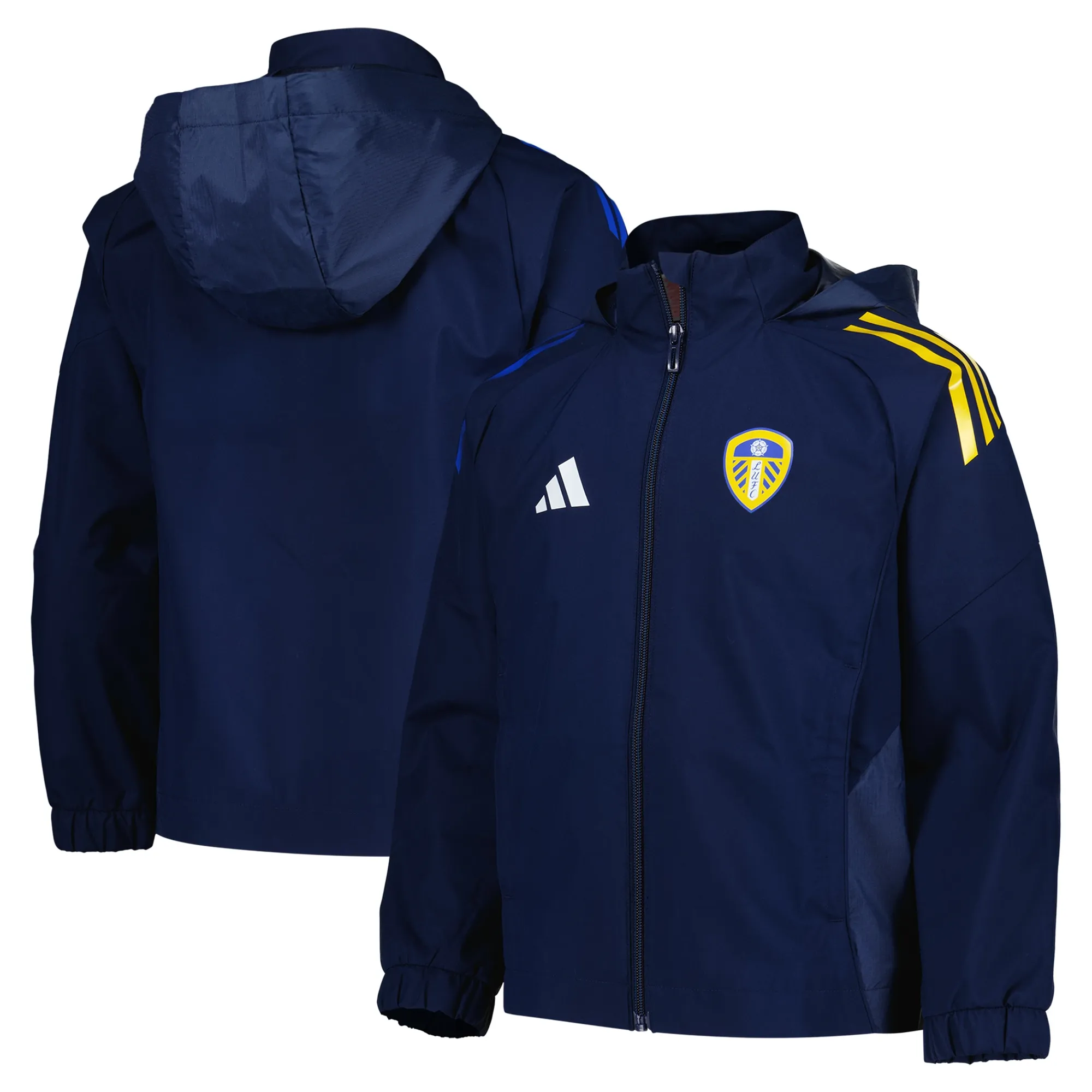 Leeds United adidas Training All Weather Jacket - Navy - Kids