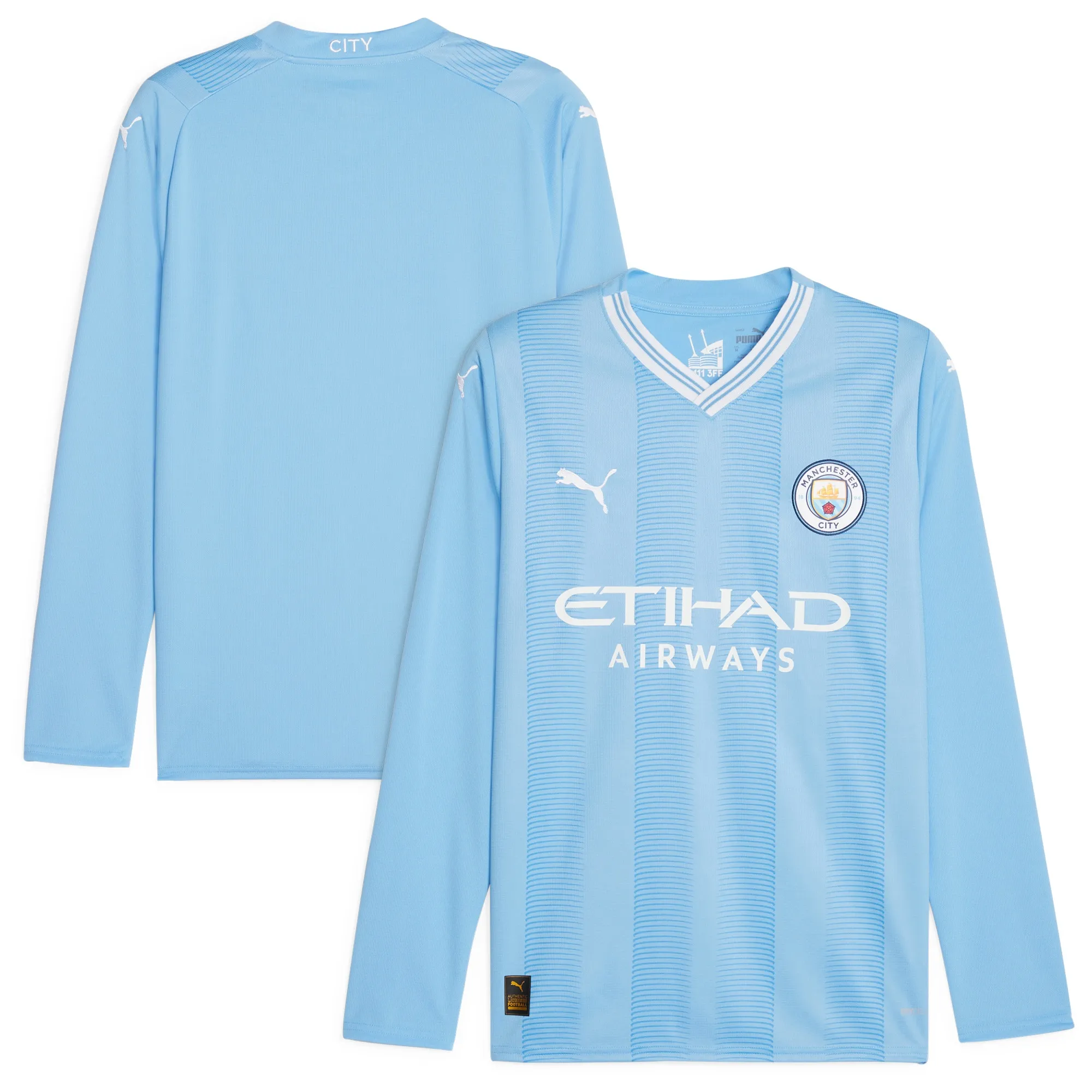 Manchester City Puma Home Shirt 2023-24 - Long Sleeve - Kids