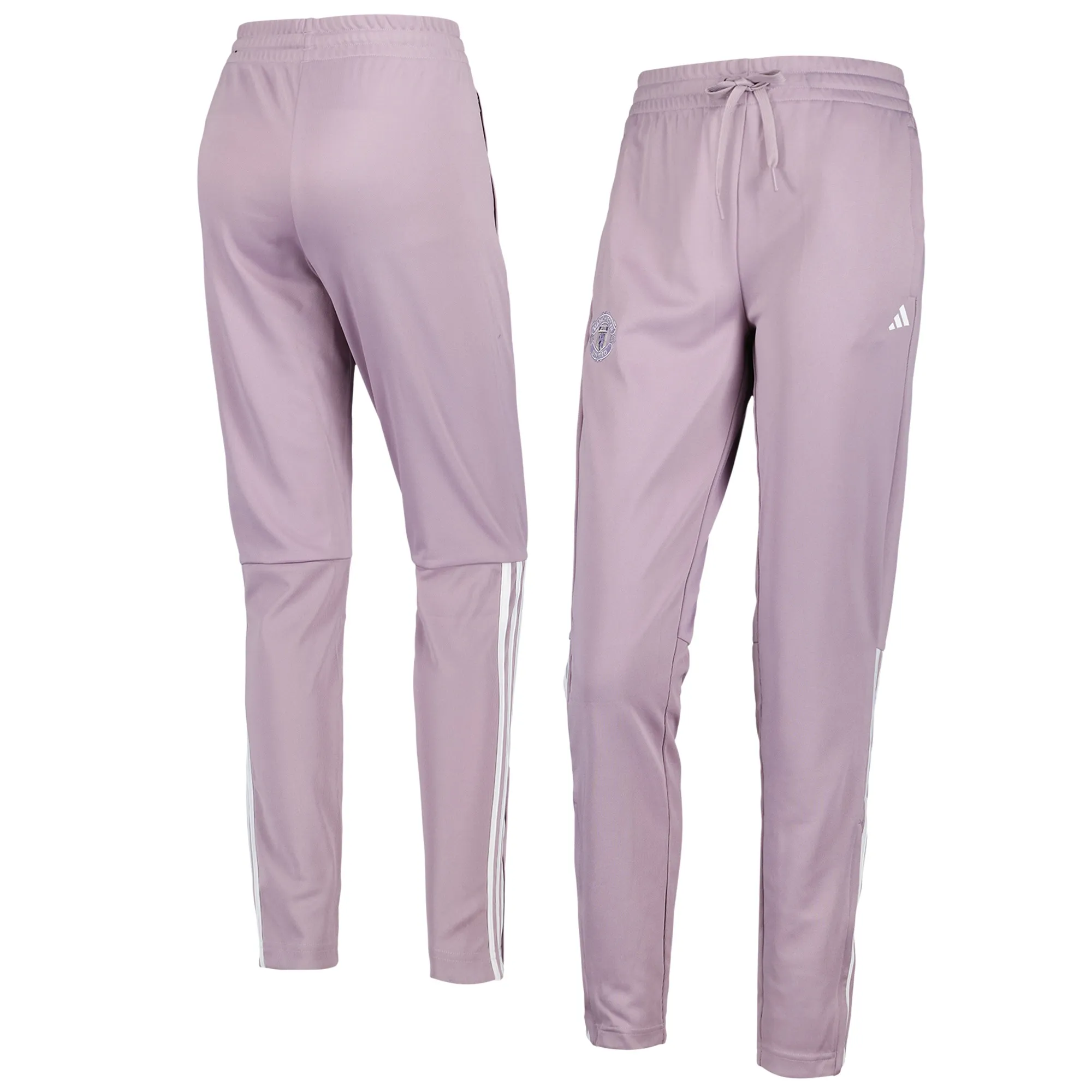 Manchester United adidas Essentials 3-Stripe Pants - Preloved Fig/White - Womens