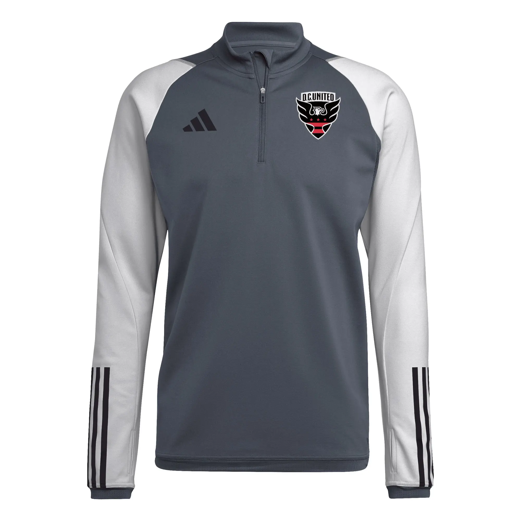 Men's adidas Gray D.C. United 2024 On-Field AEROREADY Quarter-Zip Training Top