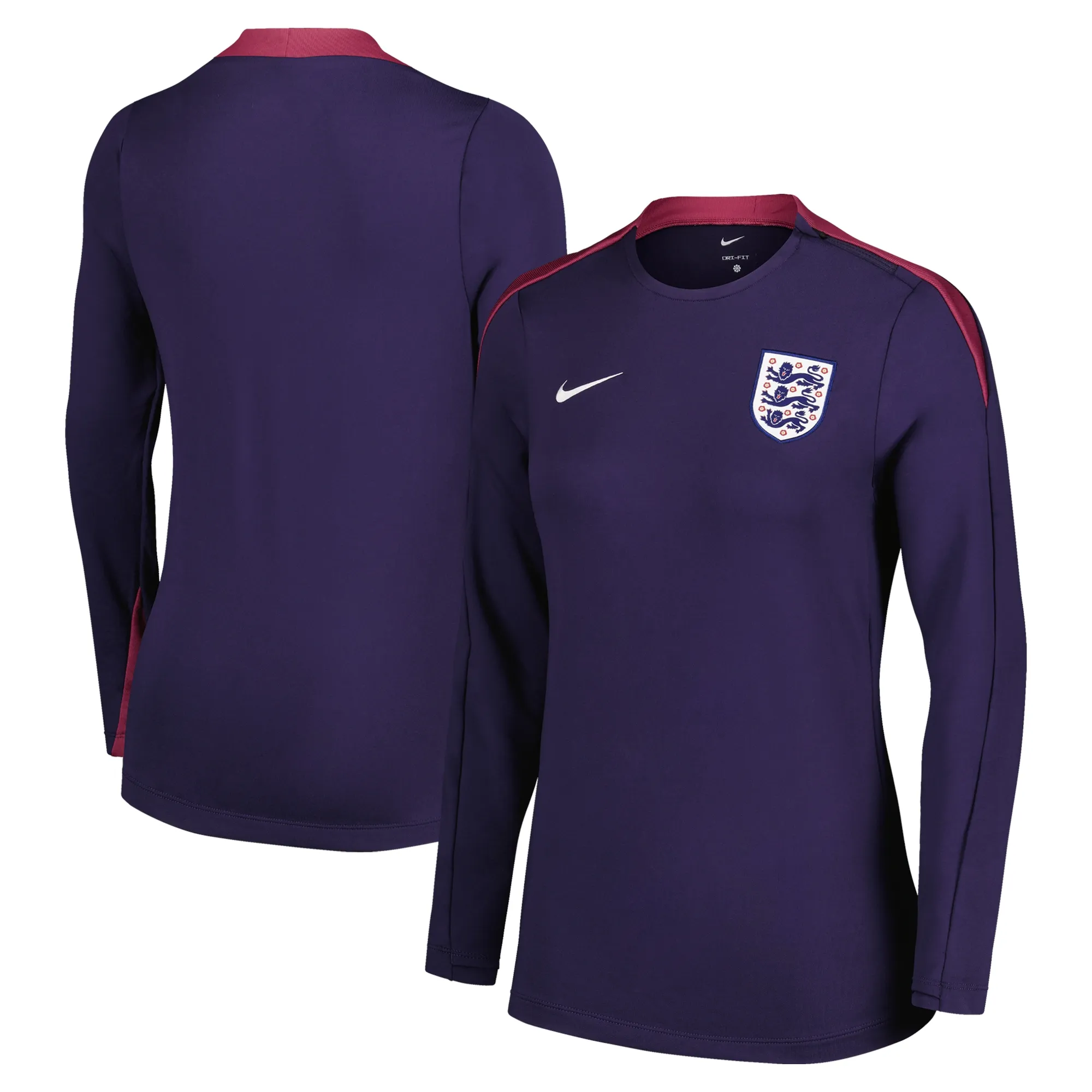 England Nike Strike Crew Top - Purple - Womens