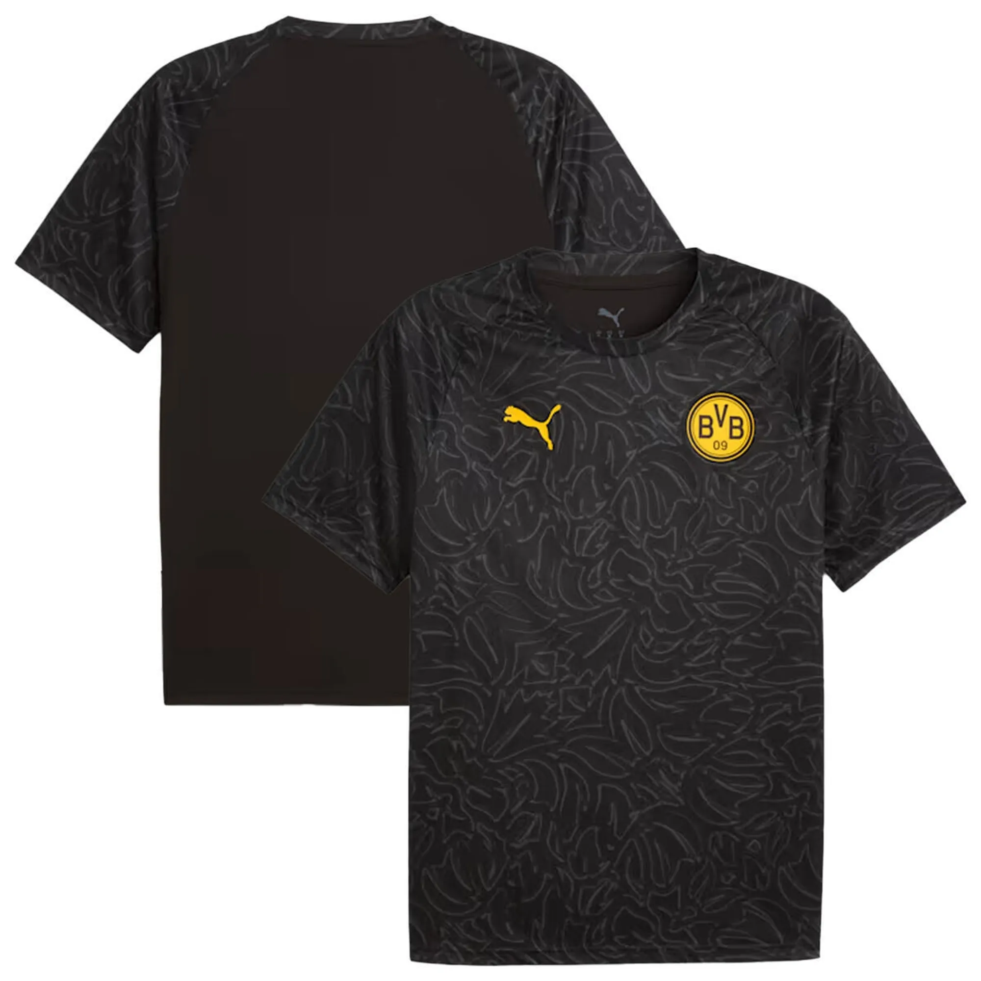 PUMA Borussia Dortmund Pre-Match Jersey Men, Black/Yellow Sizzle