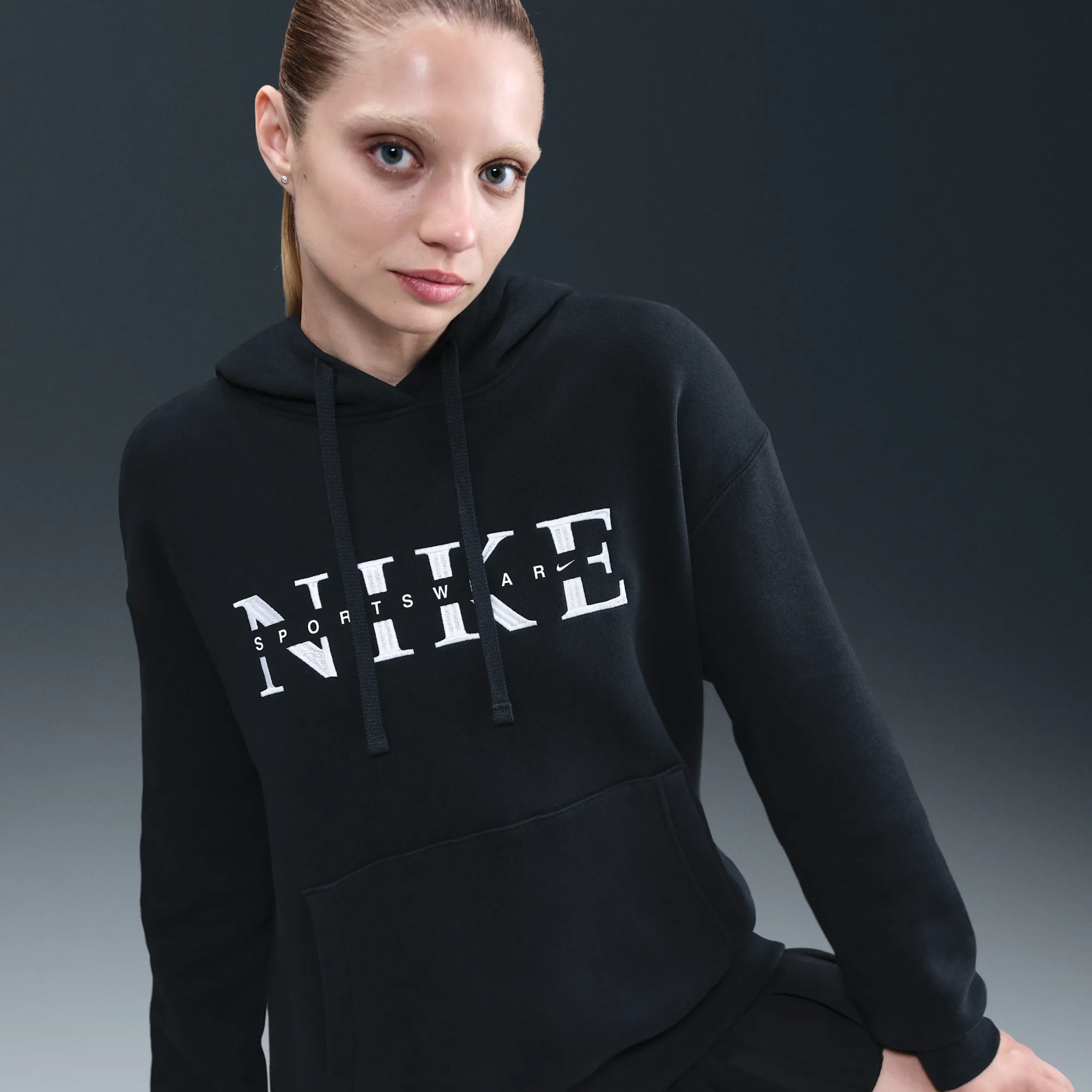 Nike Sportswear Phoenix Fleece Women's Oversized Pullover Hoodie - Black - Fleece