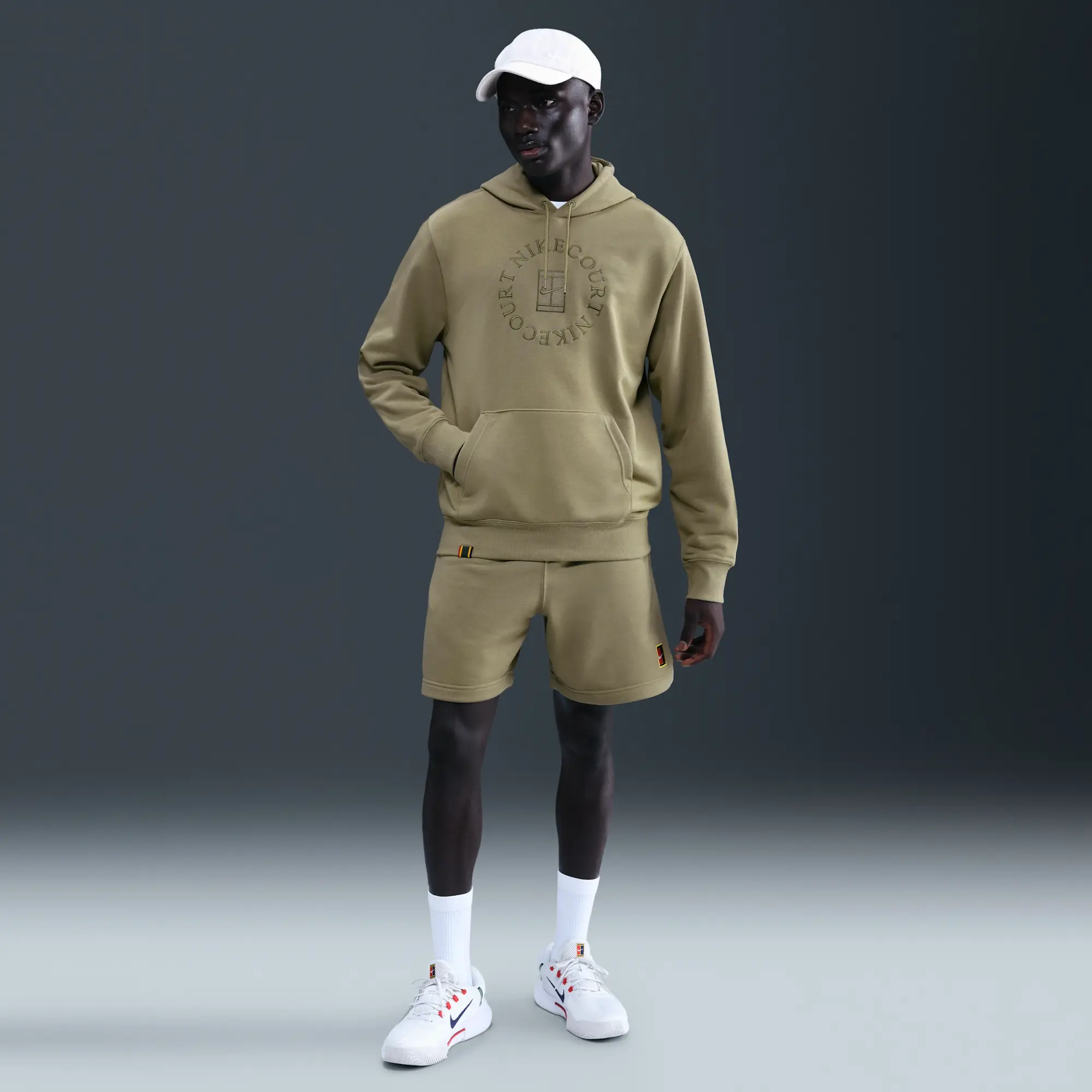 NikeCourt Heritage Dri-FIT French Terry Tennis Pullover Hoodie - Brown - Fleece
