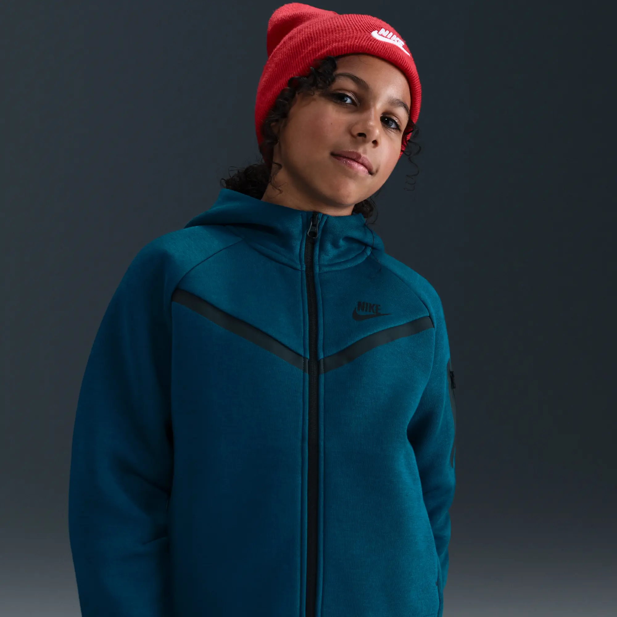 Nike Sportswear Tech Fleece Girls' Full-Zip Hoodie - Blue