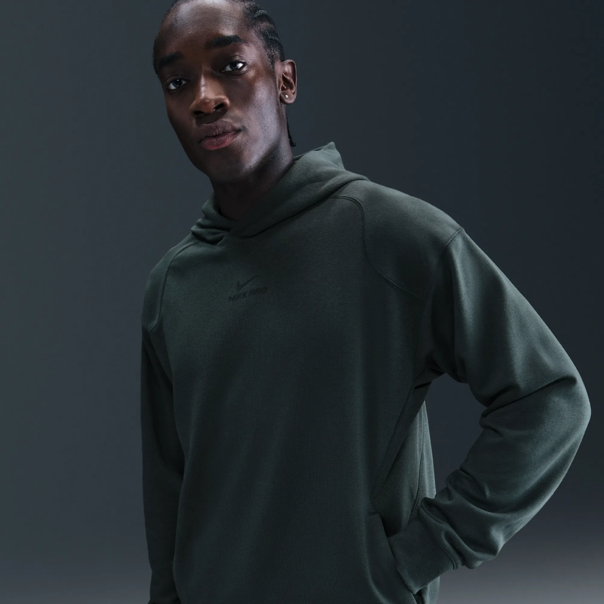 Nike Pro Men's Dri-FIT Mid Layer Training Hoodie - Green