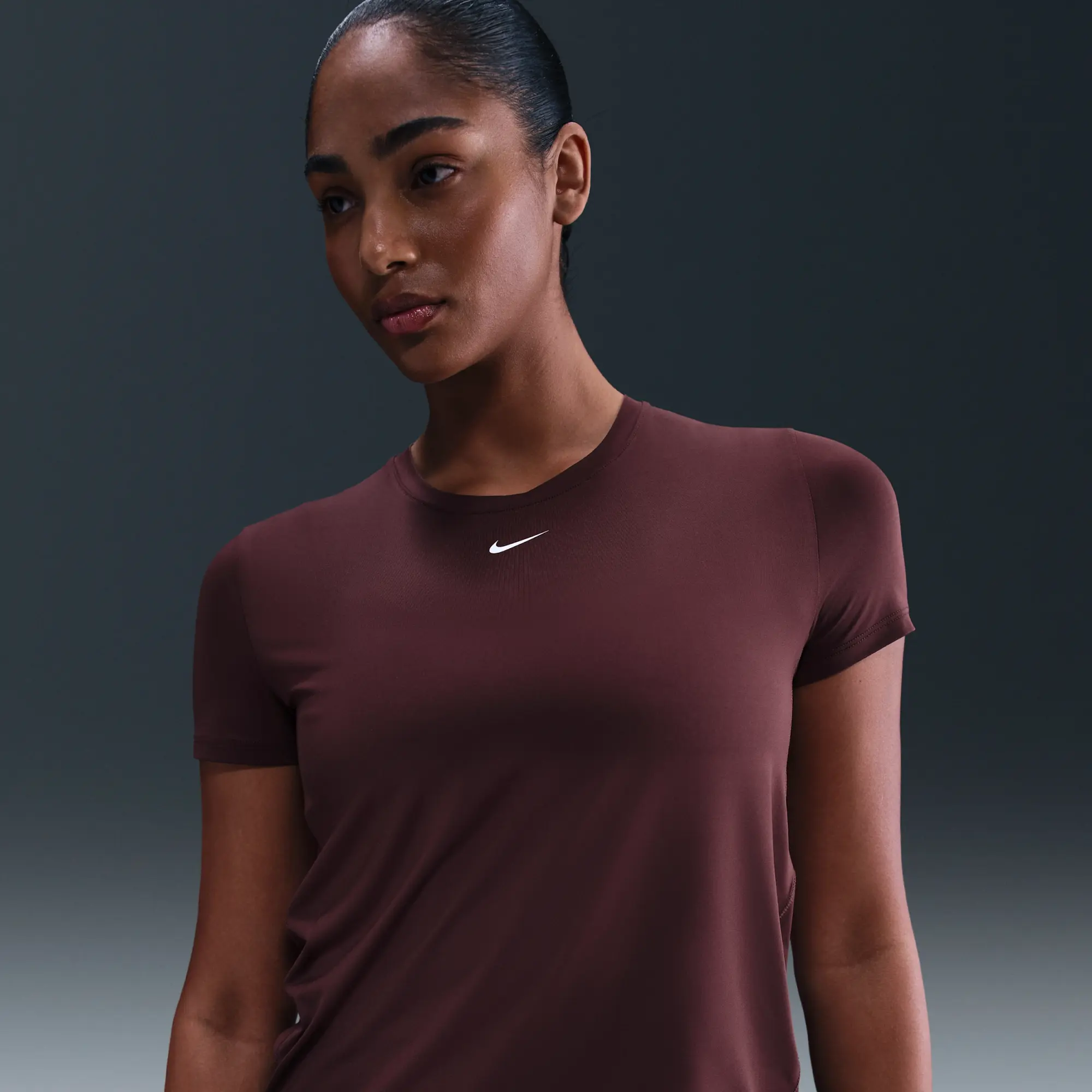 Nike One Classic Women's Dri-FIT Short-Sleeve Top - Red - Sustainable Materials