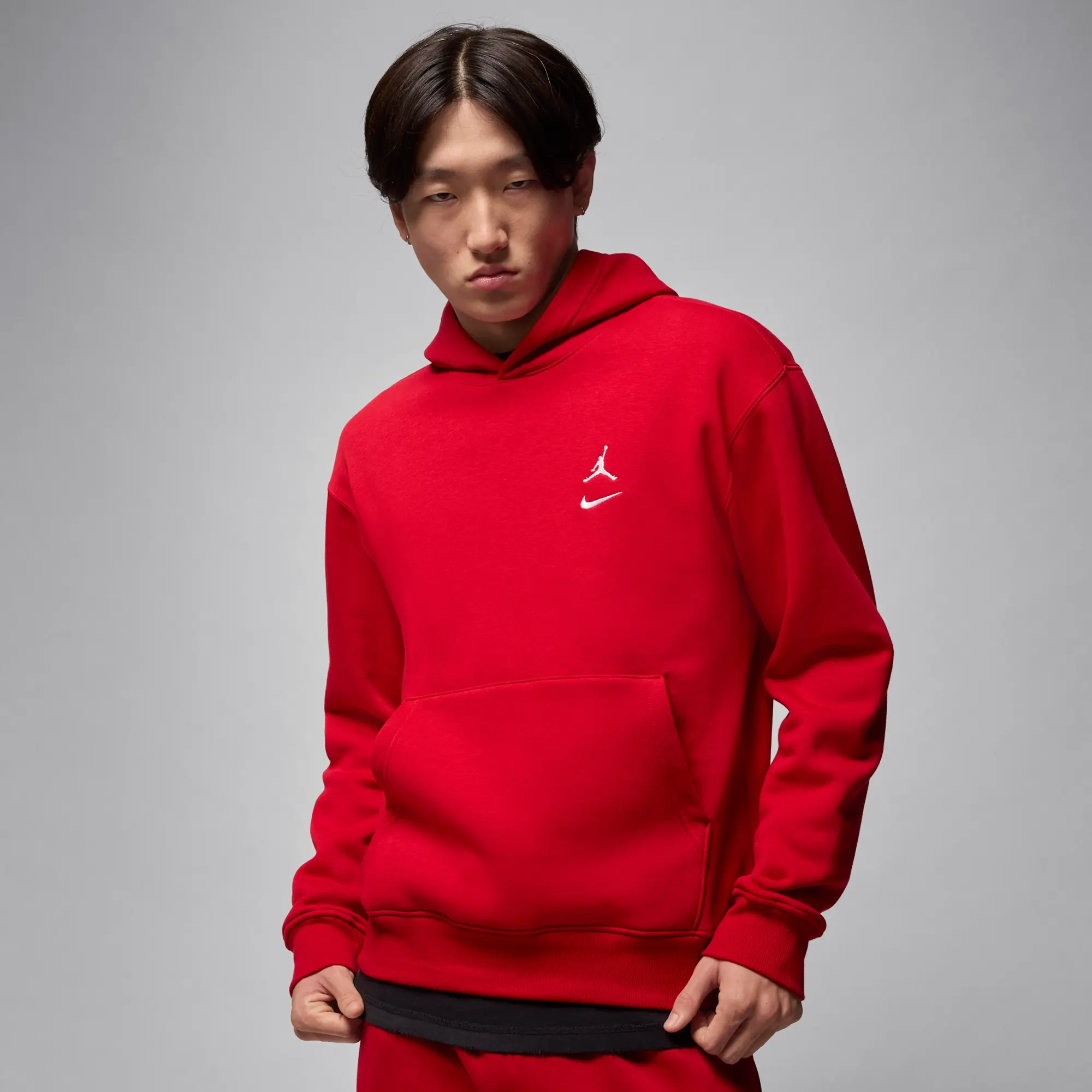 Nike Jordan Brooklyn Fleece Men's Pullover Hoodie - Red - Fleece