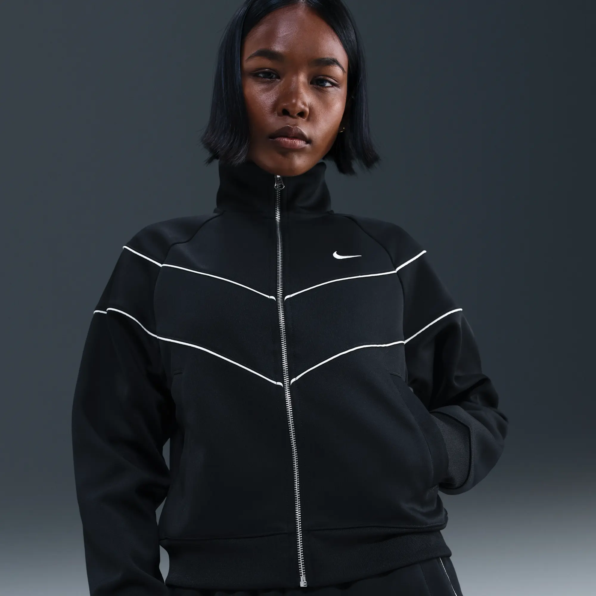 Nike Sportswear Windrunner Women's Knit Jacket - Black - Recycled Polyester Minimum