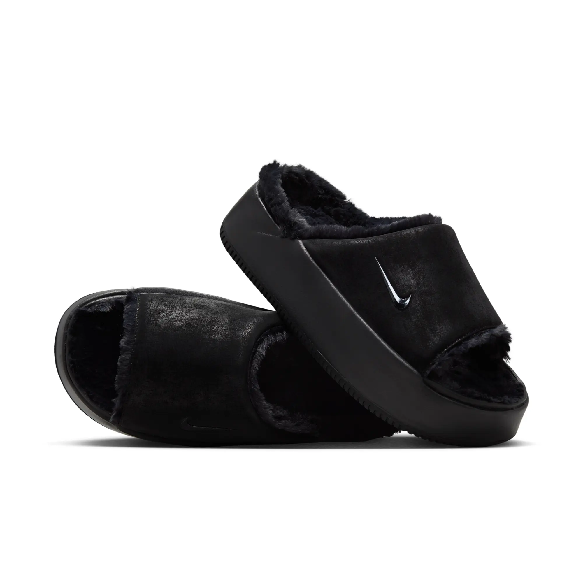Nike Calm Elevation Fur Women's Slides - Black
