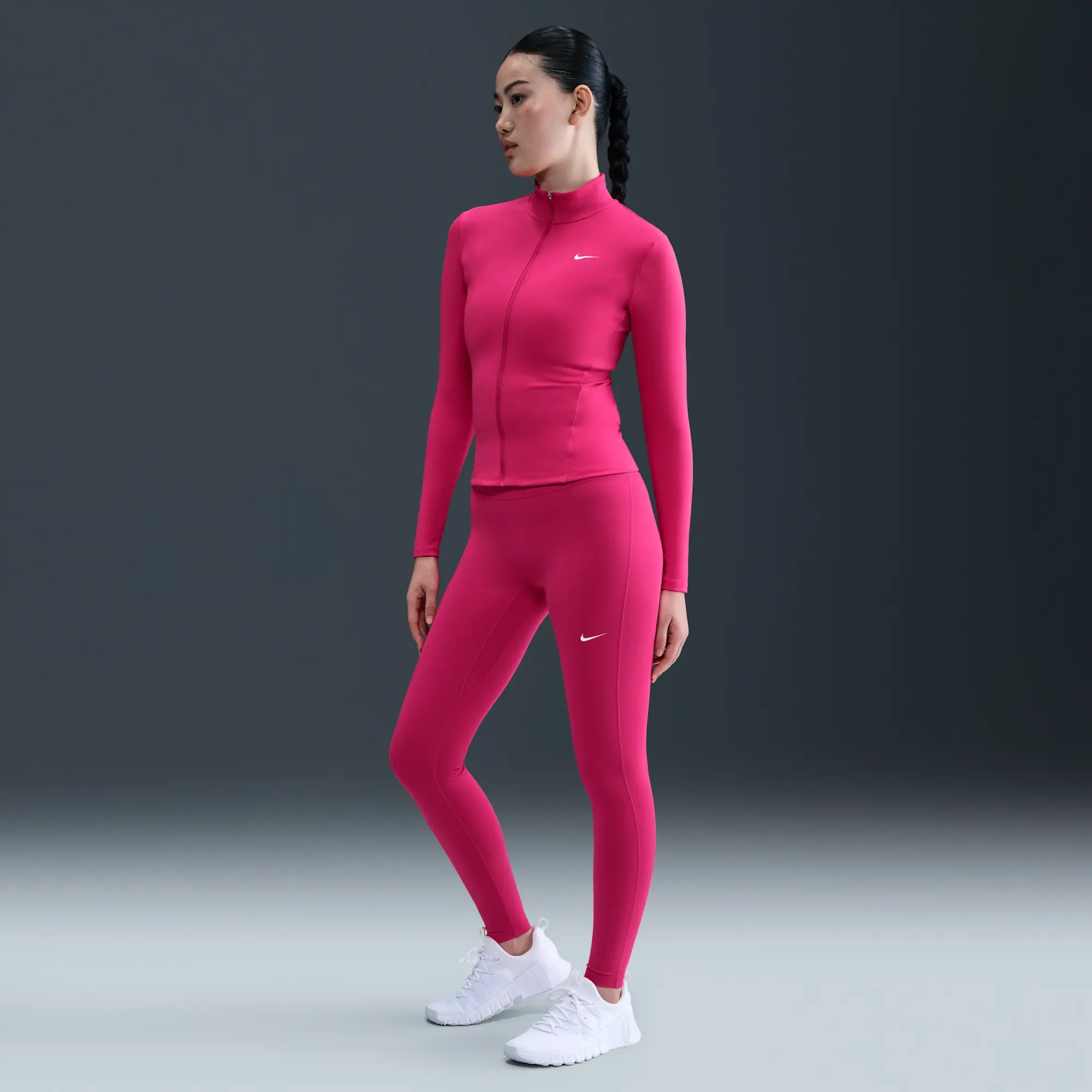 Nike One Seamless Front Women's High-Waisted Full-Length Leggings - Pink - Sustainable Materials