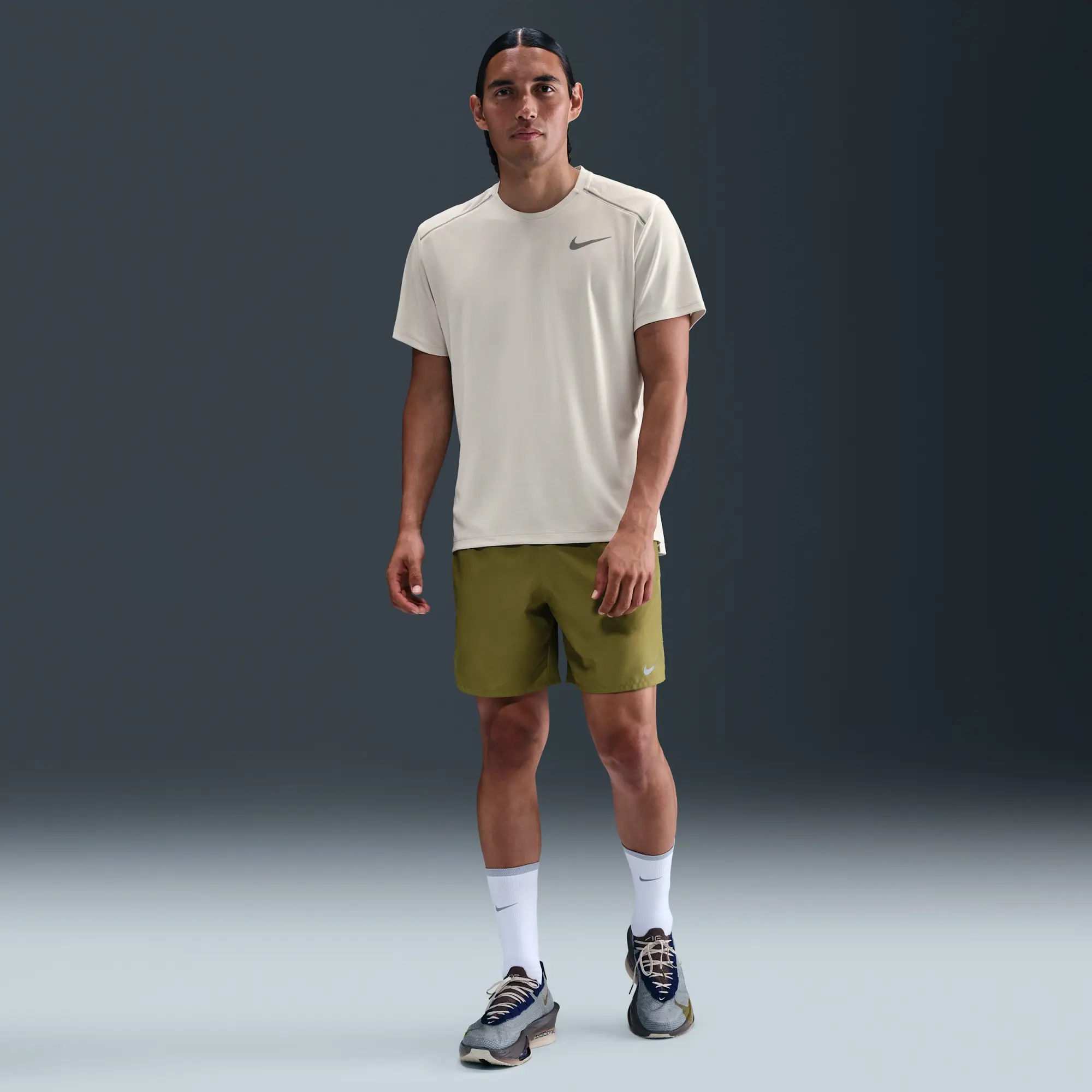 Nike Miler Men's Short-Sleeve Running Top - Grey