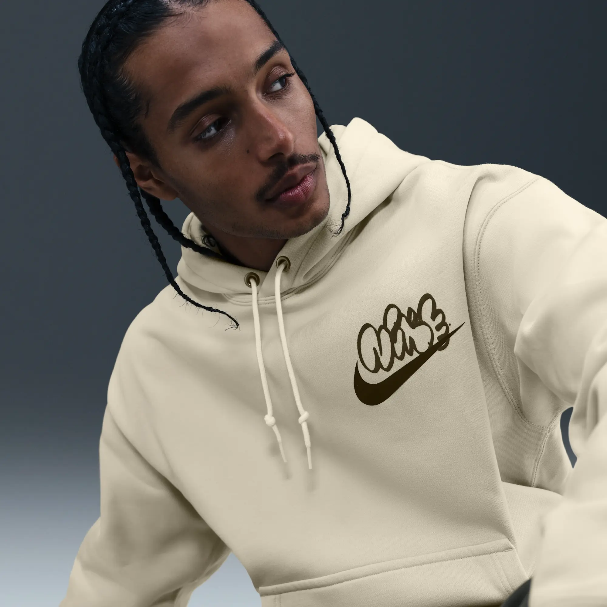 Nike Solo Swoosh Men's Fleece Hoodie - Brown - Fleece