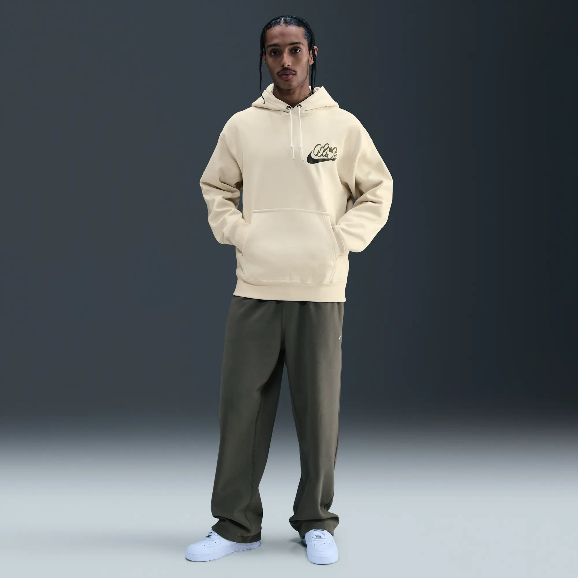 Nike Solo Swoosh Men's Fleece Hoodie - Brown - Fleece