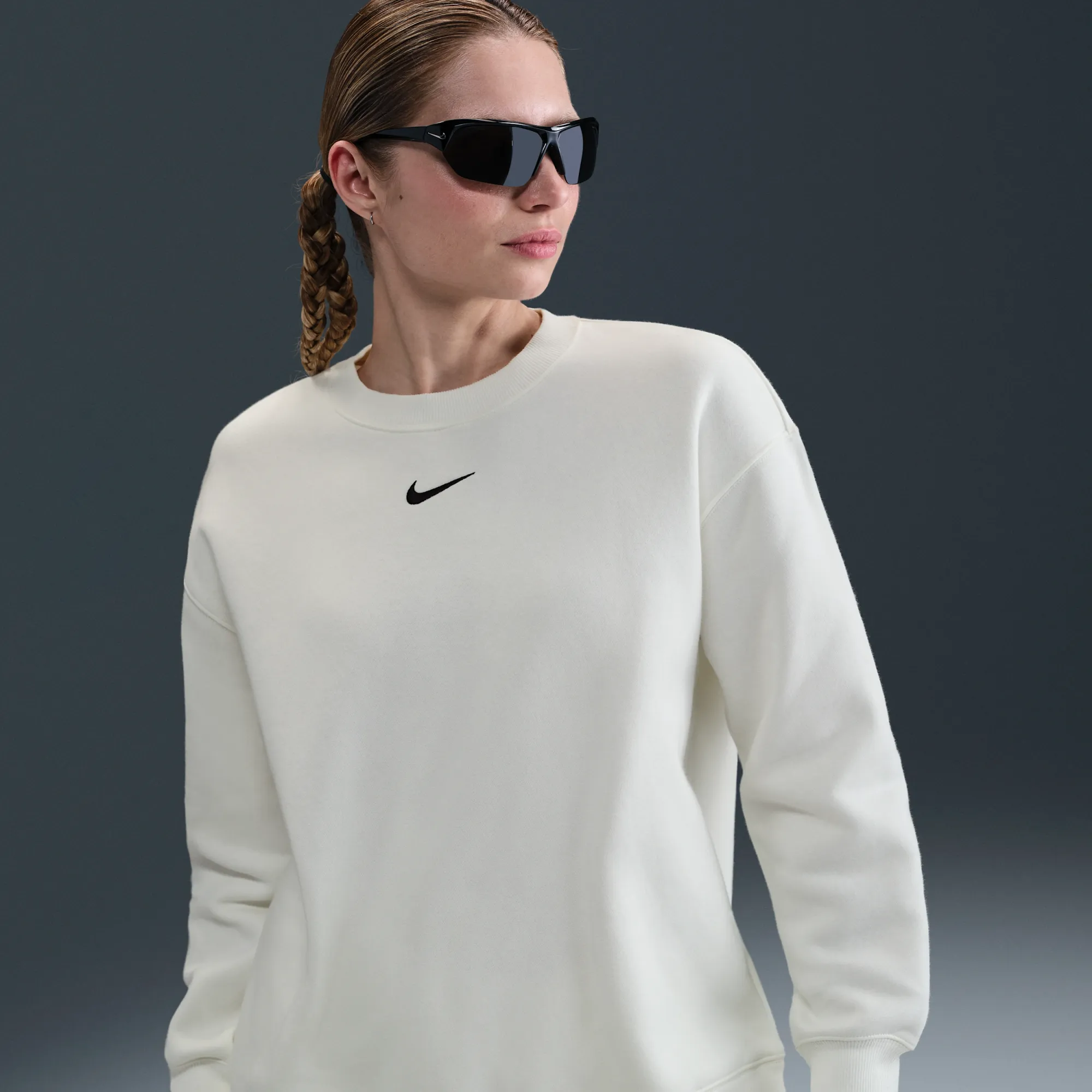 Nike Sportswear Phoenix Fleece Oversized Crew-neck Sweatshirt - White - Fleece > Phoenix Fleece