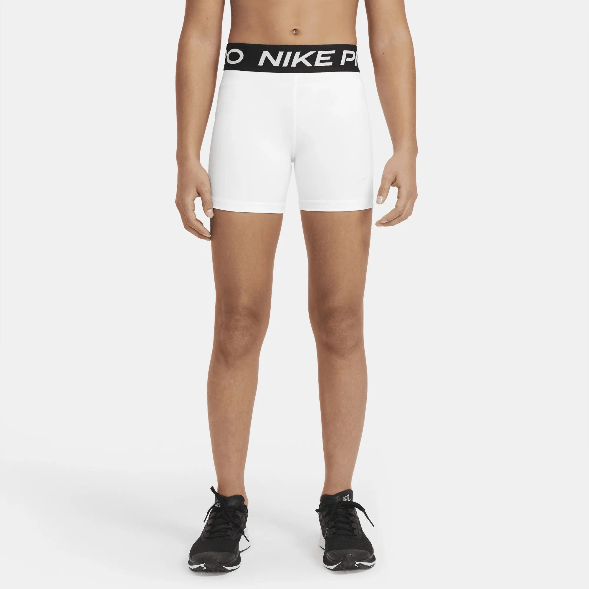Nike Pro Girls' Shorts - White - Recycled Polyester Minimum