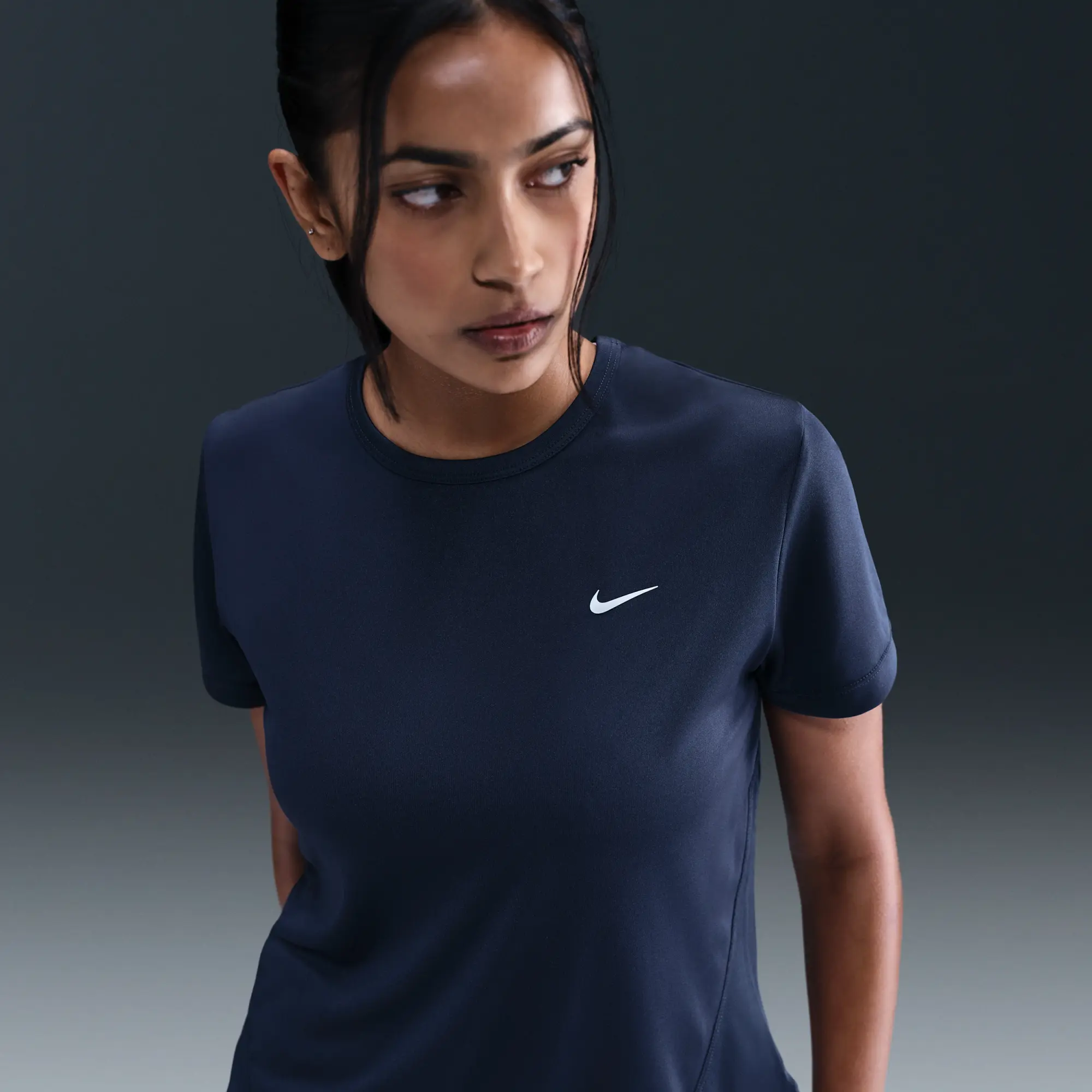 Nike Tempo Women's Dri-FIT Short-Sleeve Running Top - Blue - Recycled Polyester