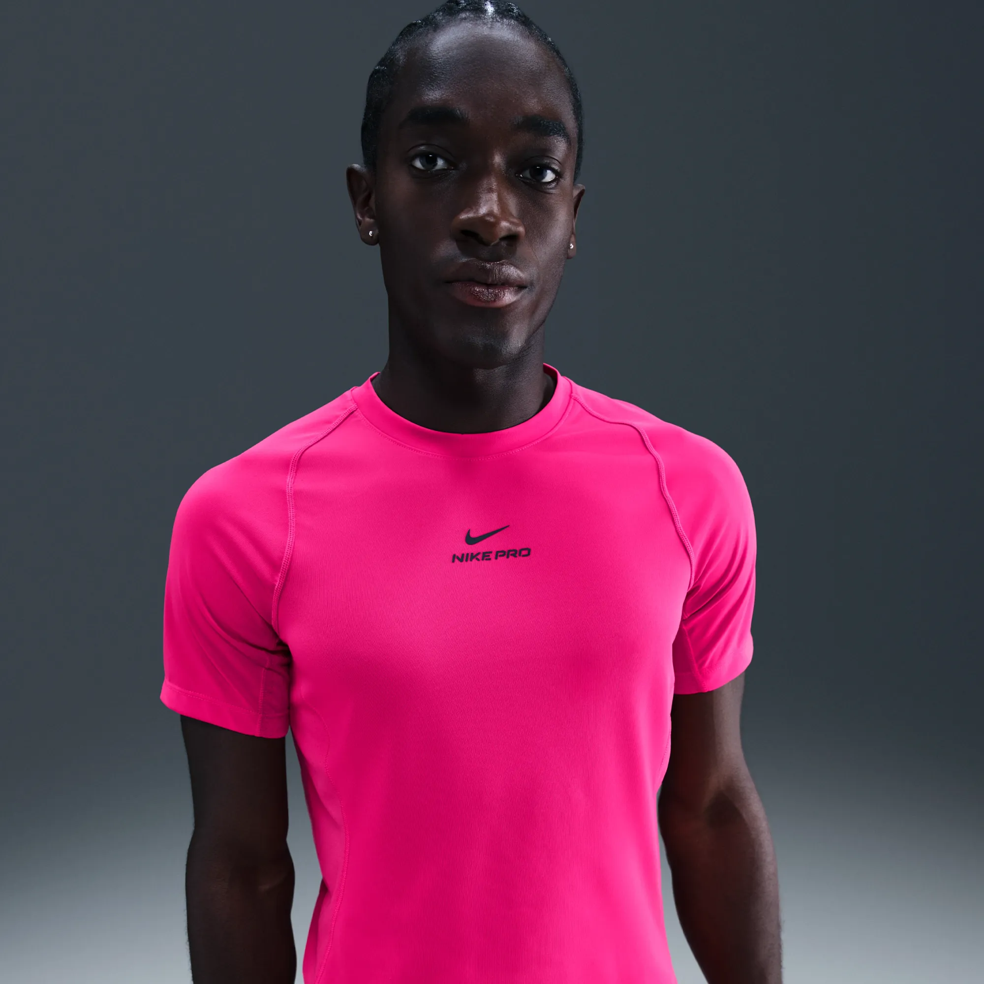 Nike Pro Training Men's Dri-FIT Short-Sleeve Top - Pink - Recycled Polyester
