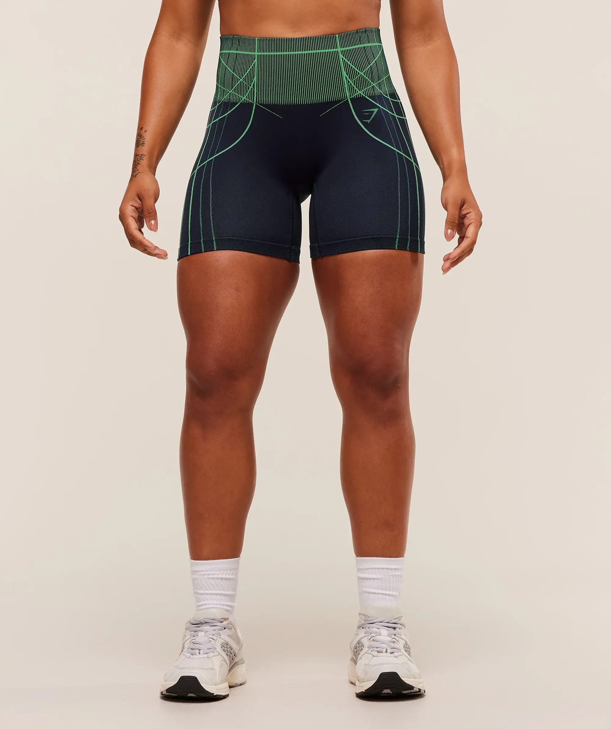 Apex Seamless Shorts - Heavy Blue/Active Green