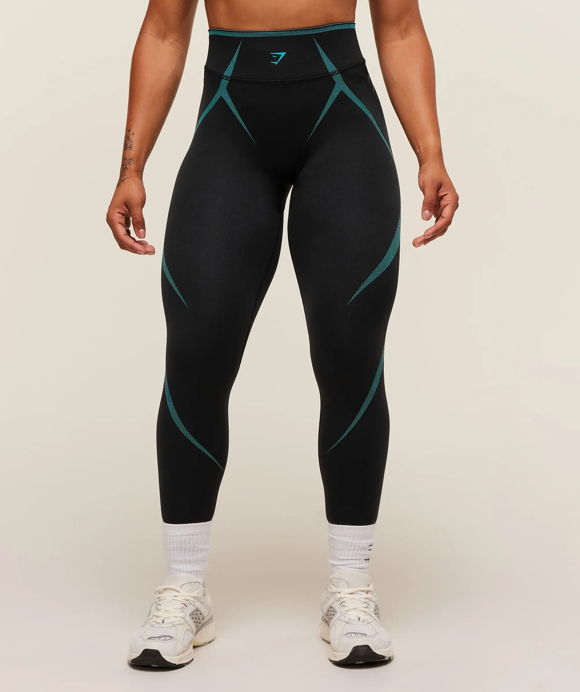  Apex Lift Seamless Leggings - Black/Brand Blue