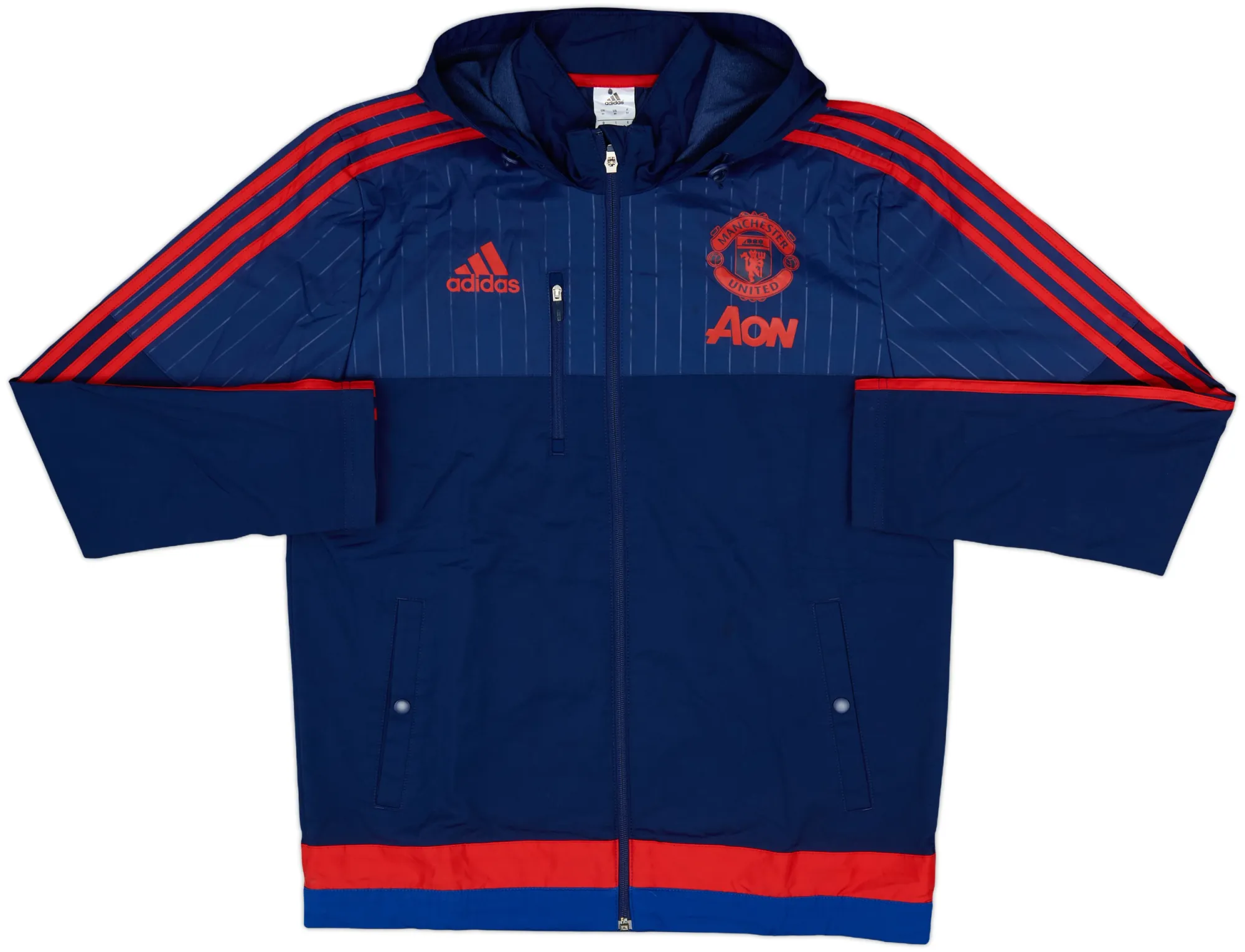 2015-16 Manchester United adidas Hooded Rain Jacket - 8/10 - (M)