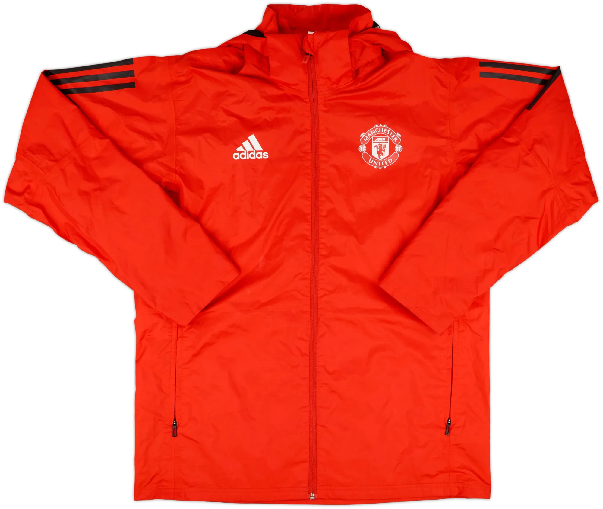2021-22 Manchester United adidas Hooded Rain Jacket - 7/10 - (L)