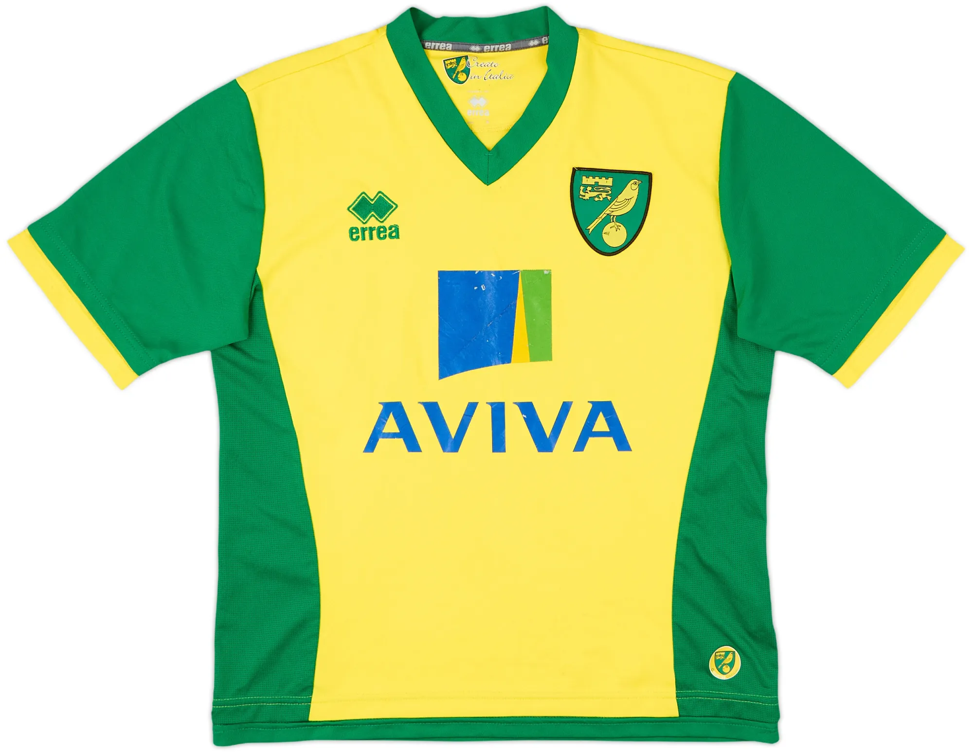 Errea Norwich City Mens SS Home Shirt 2013/14
