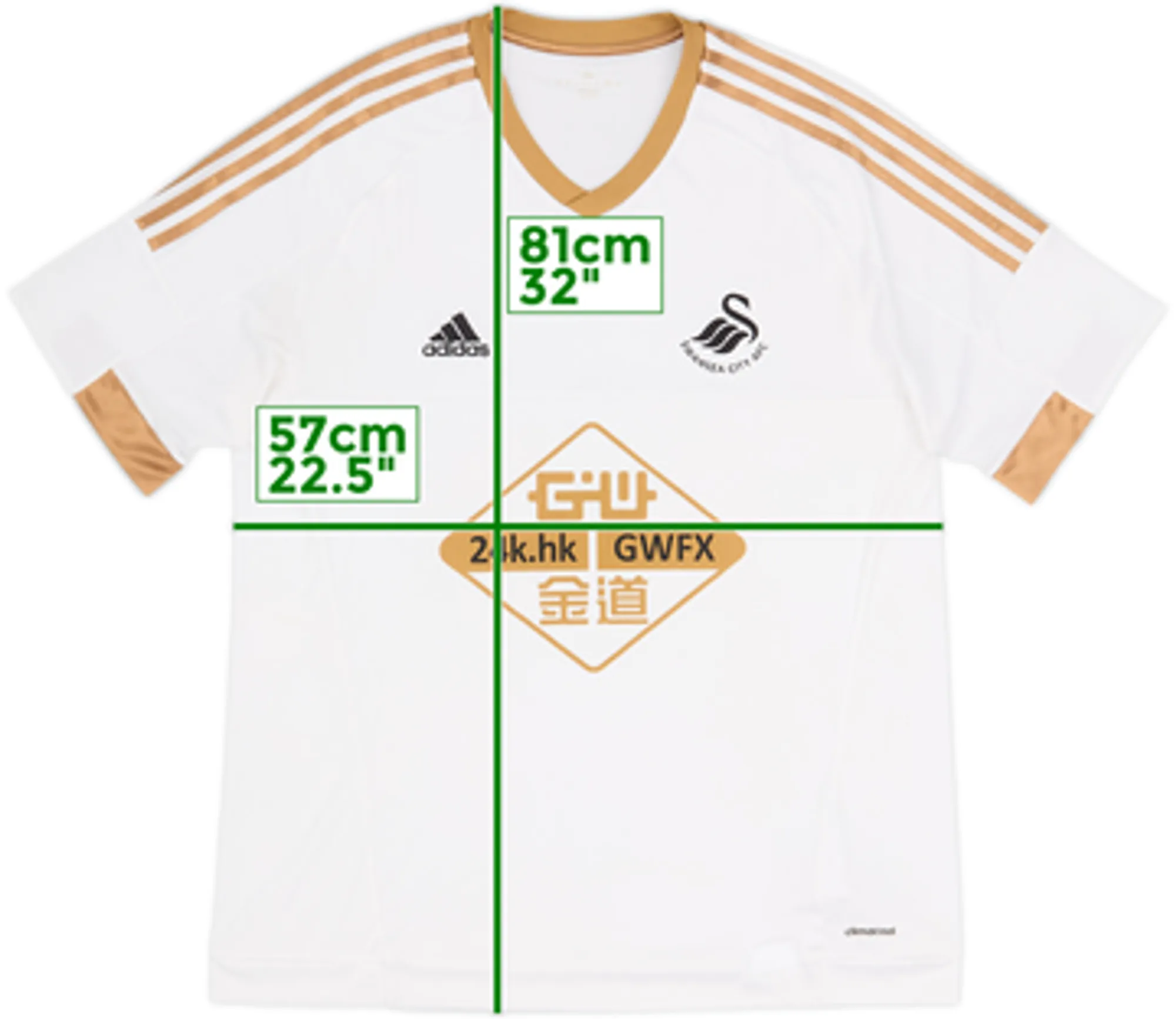 adidas Swansea City Mens SS Home Shirt 2015/16