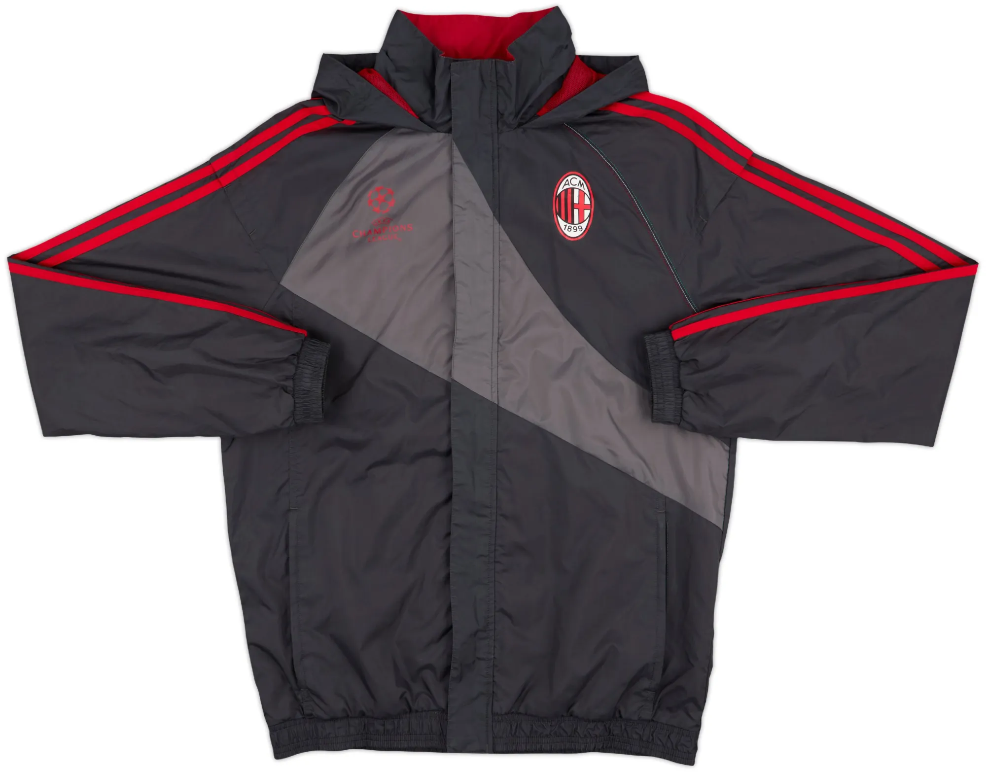 2012-13 AC Milan CL adidas Hooded Track Jacket - 8/10 - (M/L)