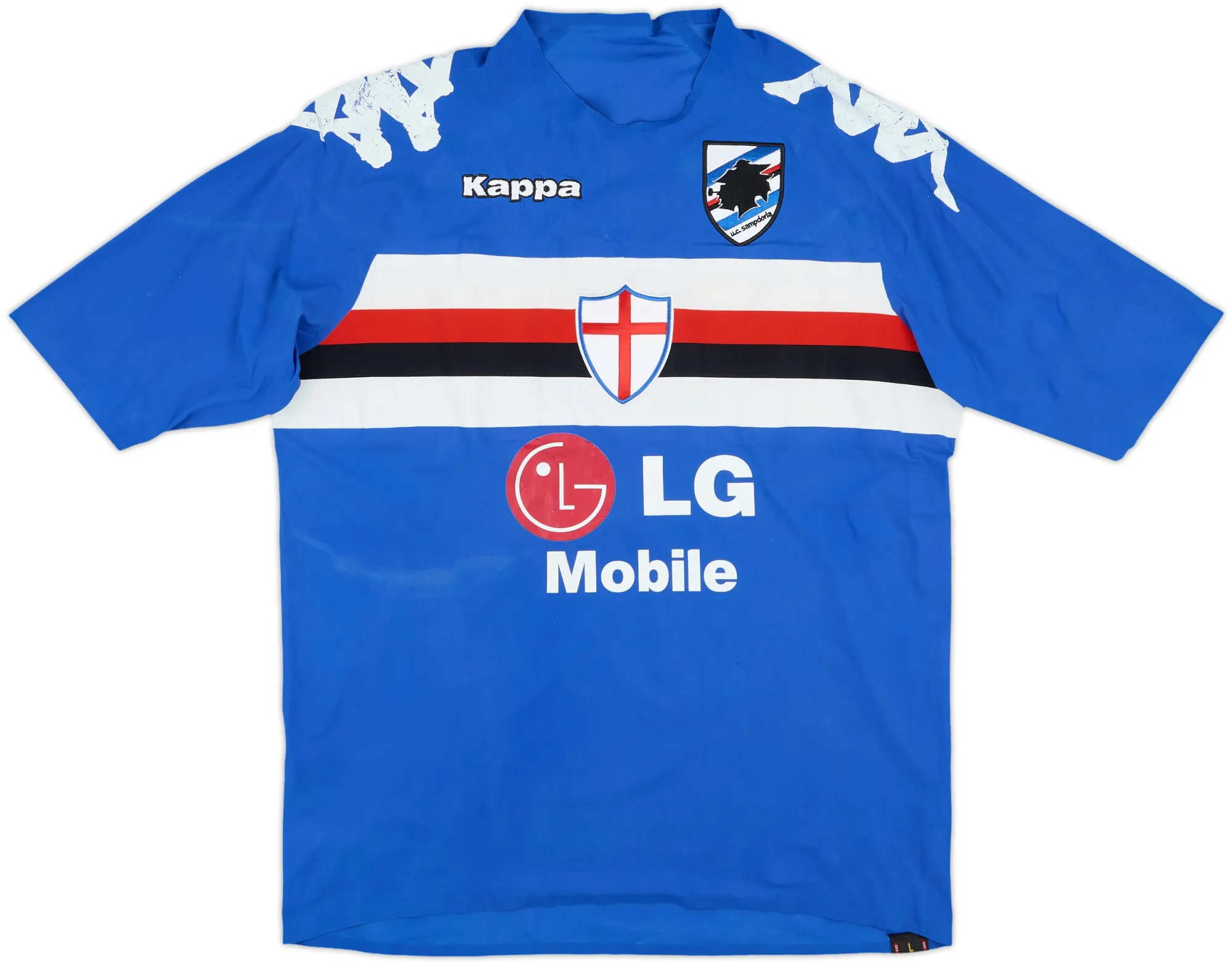 Kappa Sampdoria Mens SS Player Issue Home Shirt 2007/08