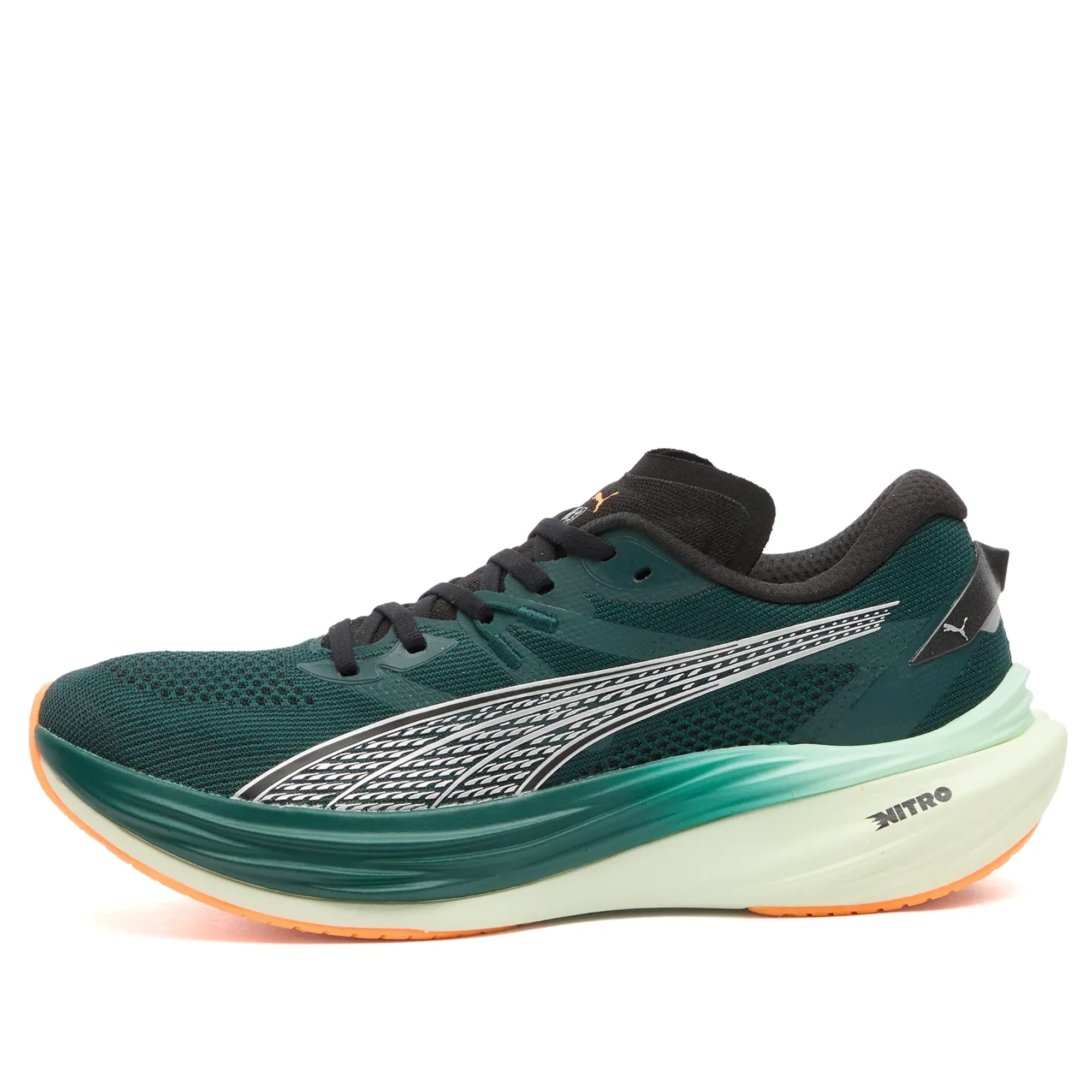 PUMA Deviate Nitroâ¢ 3 Running Shoes Men, Green Terrain/Heat Fire