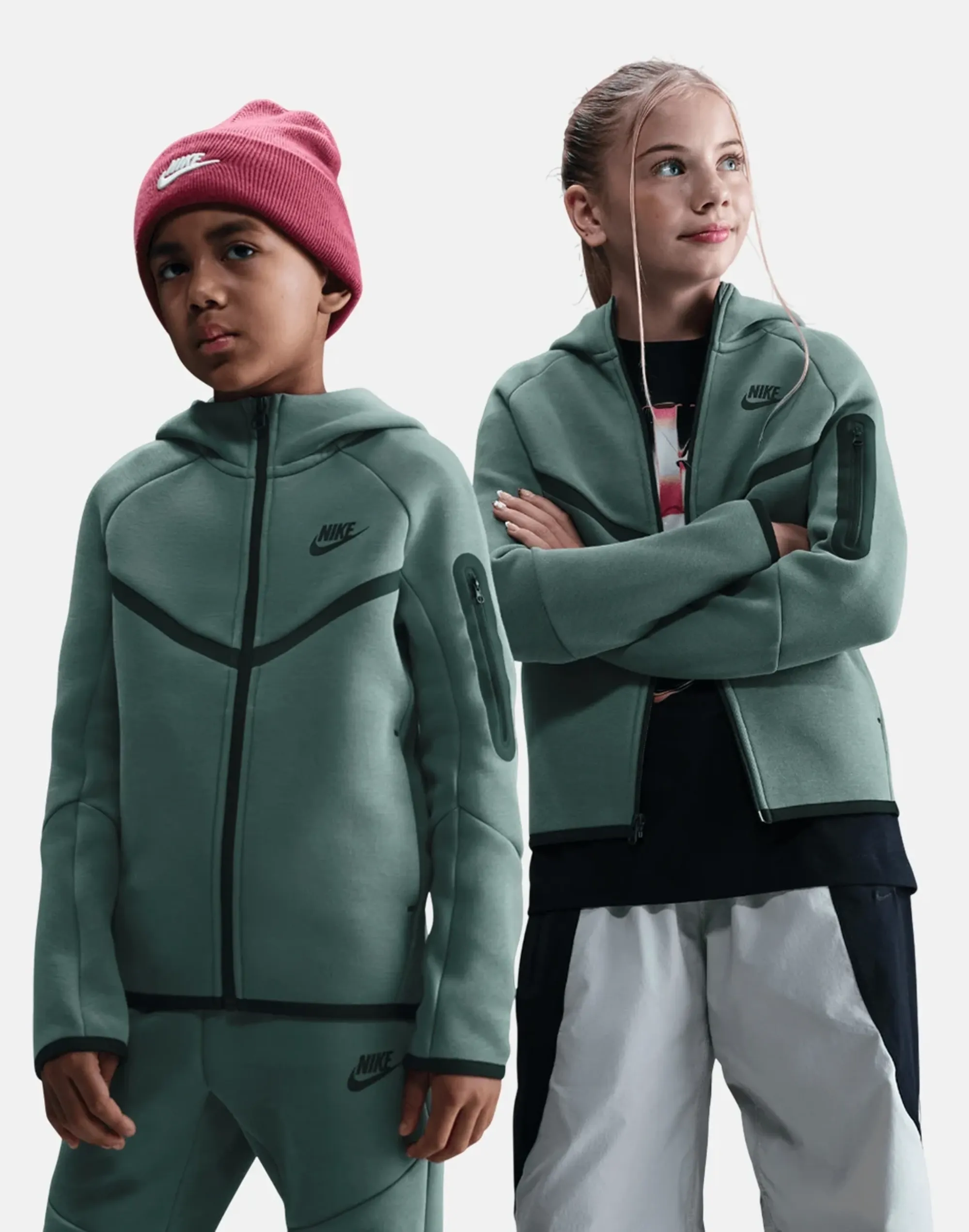 Nike Tech Fleece Kid's Hoodies - Green