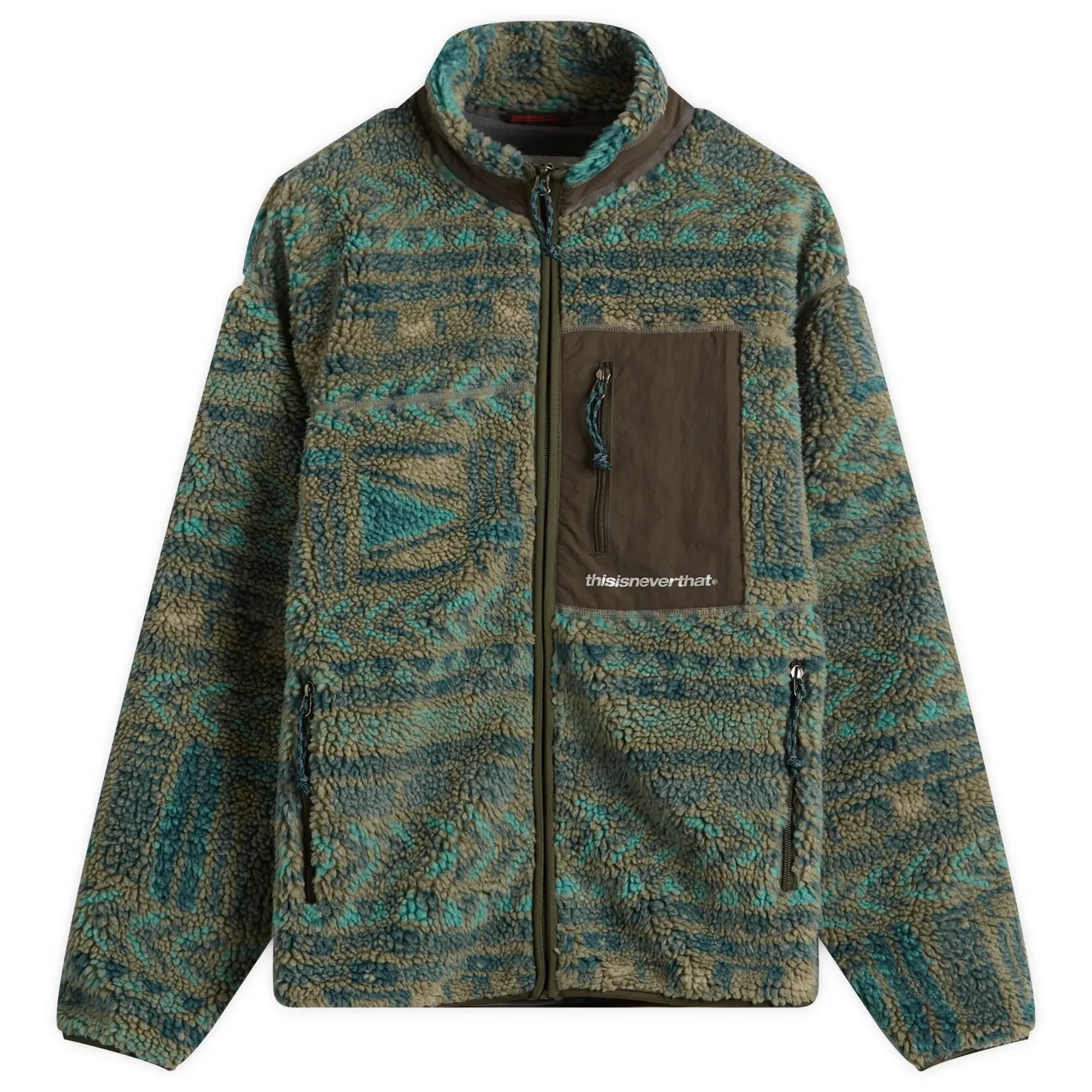 thisisneverthat Men's SP Sherpa Fleece Jacket Olive