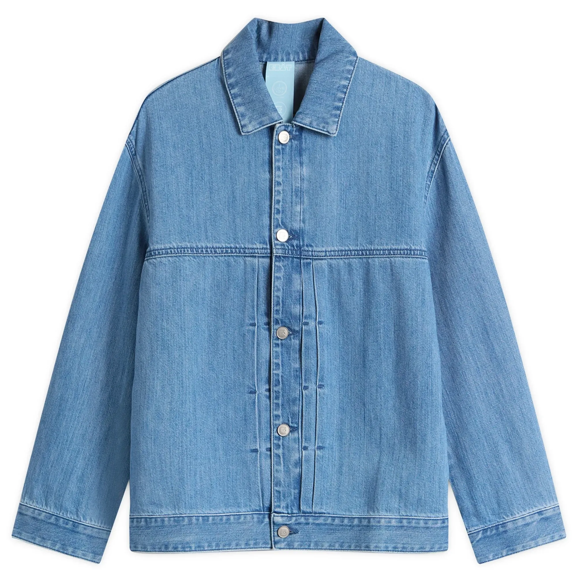 EBIT Denim Jacket with Octagon Patch Blue