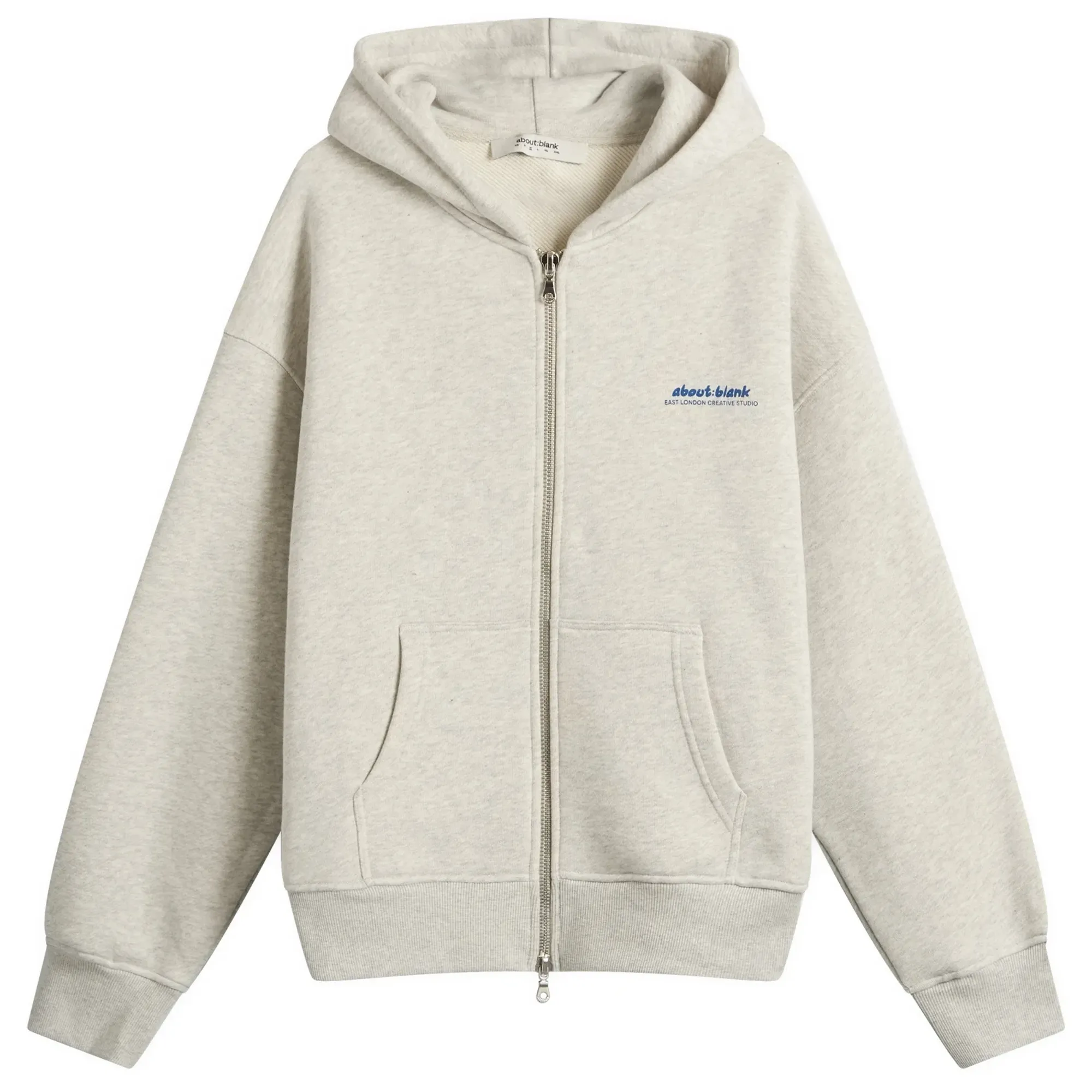 about:blank Men's Presented by END. Zev Zip Hoodie Grey Marl/Estate Blue