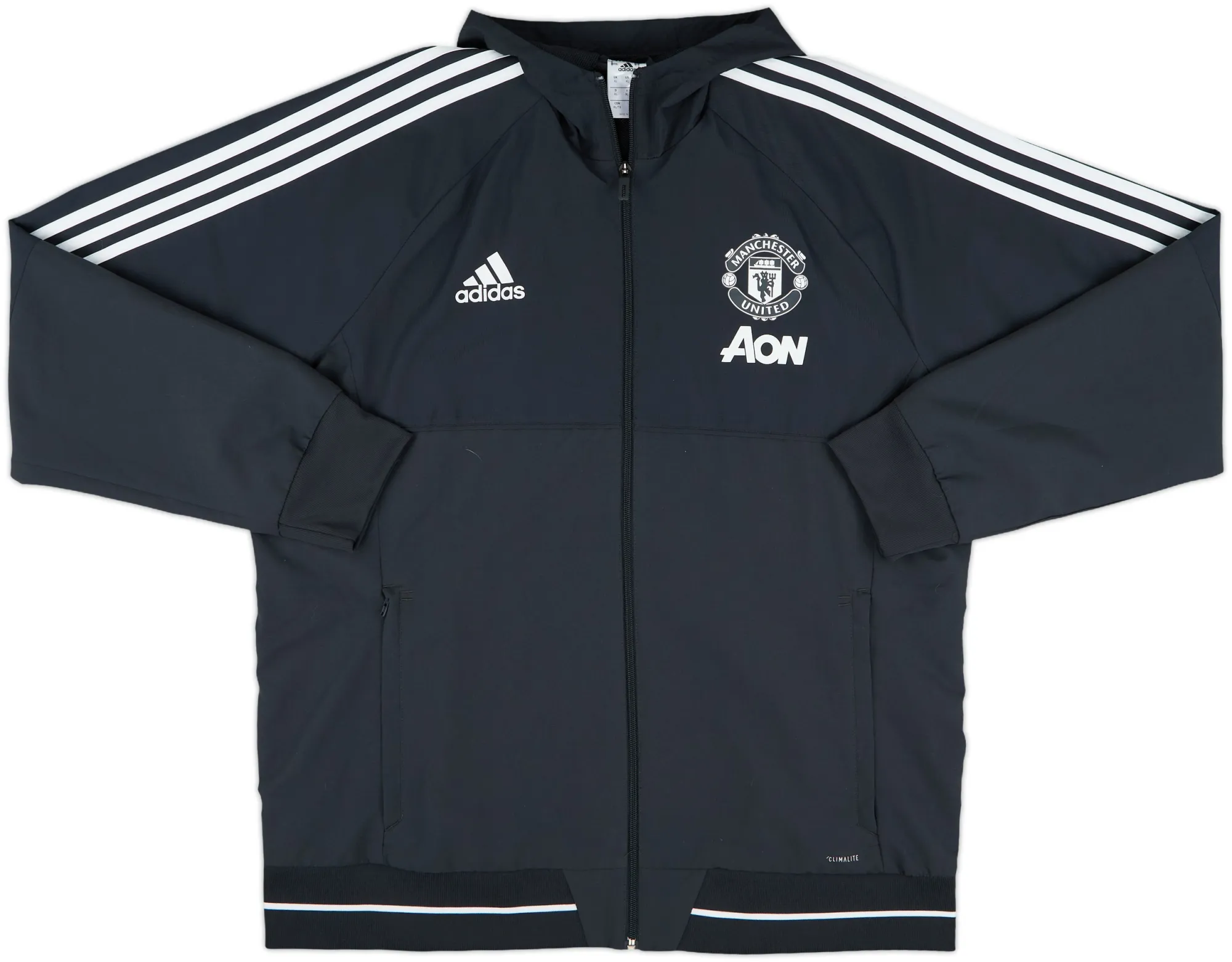 2017-18 Manchester United adidas Hooded Track Jacket - 10/10 - (XL)
