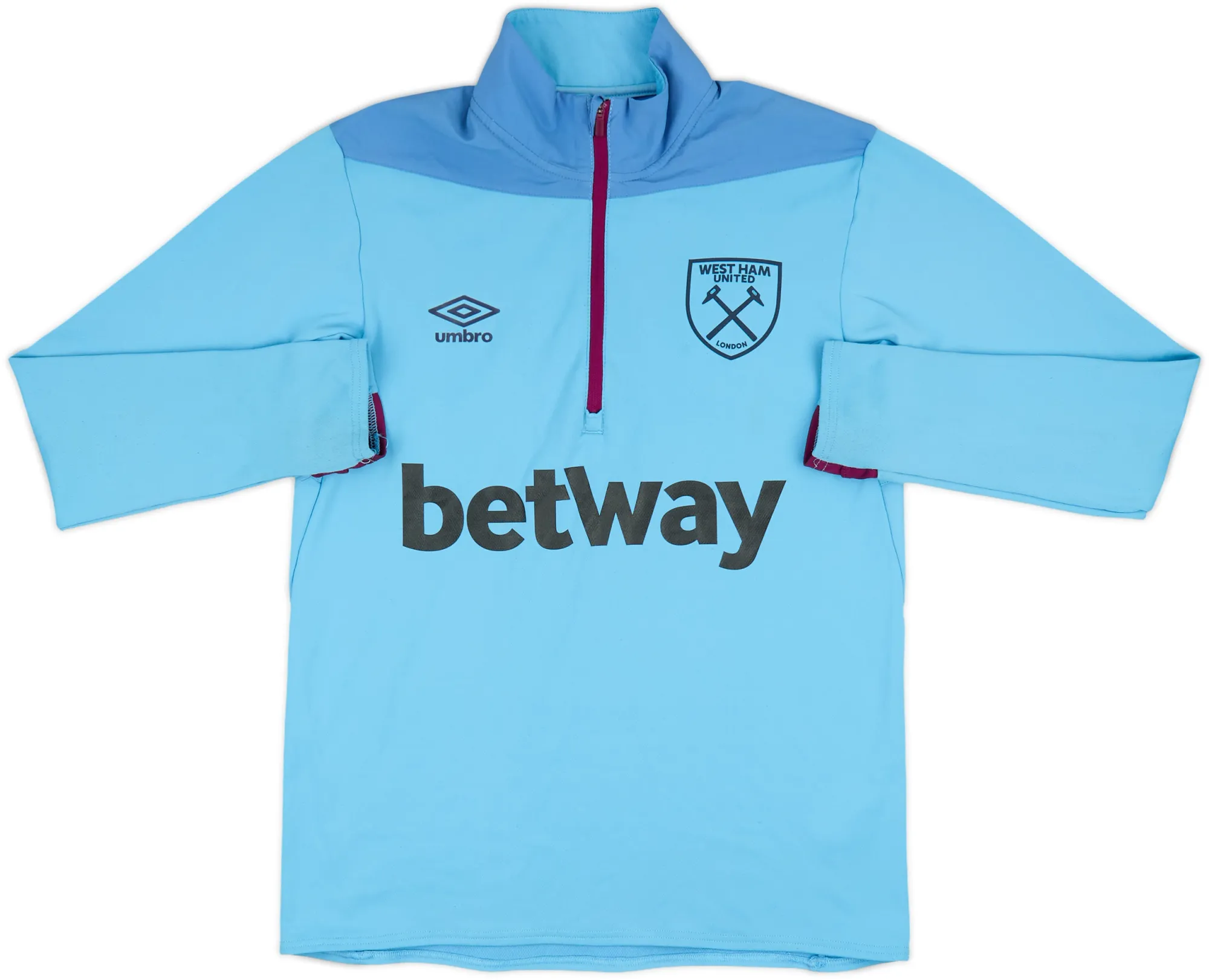 2019-20 West Ham United Umbro 1/4 Zip Drill Top - 8/10 - (S)