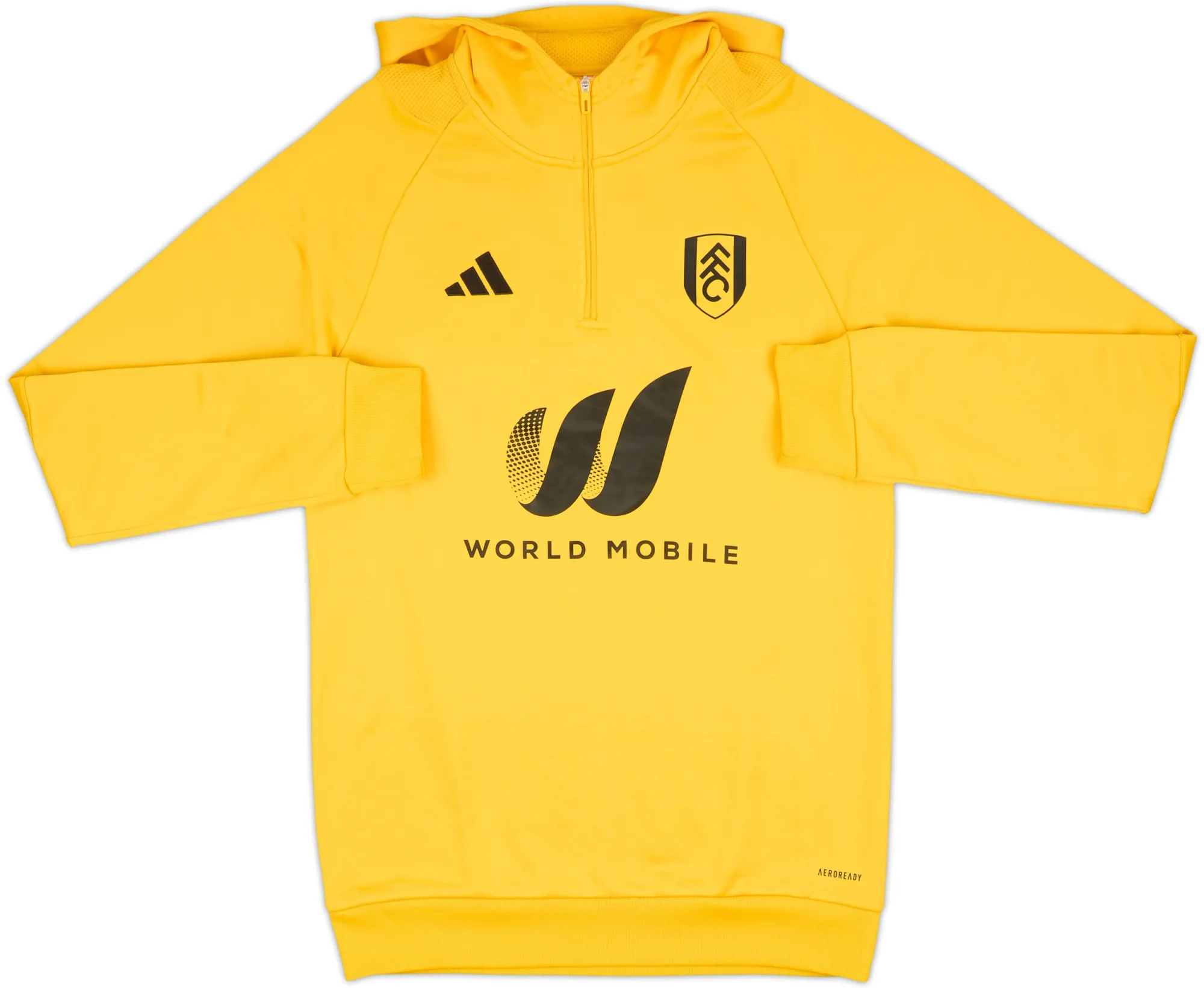 2023-24 Fulham adidas Hooded 1/4 Zip Drill Top - 9/10 - (S)