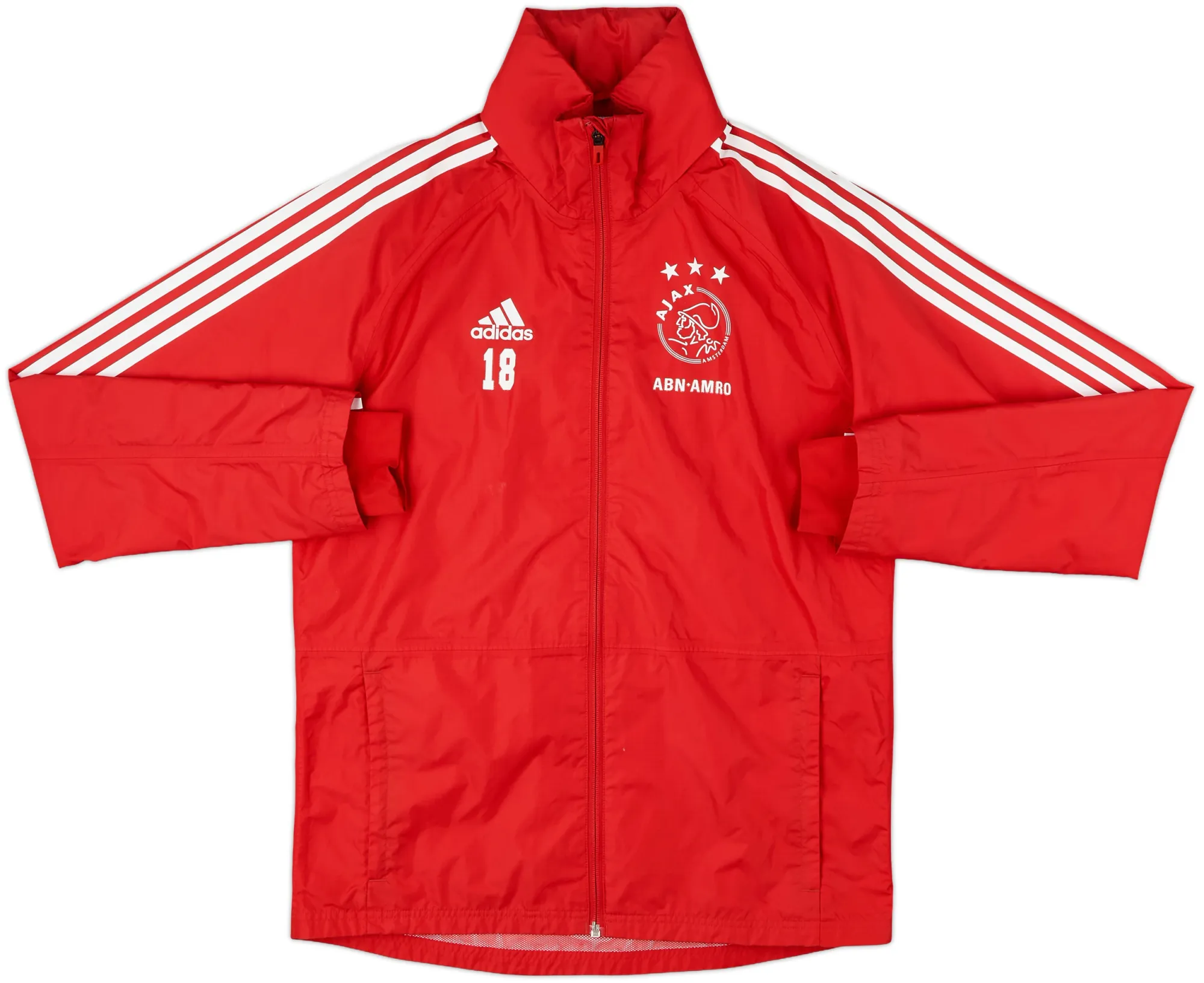 2021-22 Ajax adidas Youth Player Issue Hooded Rain Jacket #18 - 9/10 - (S)