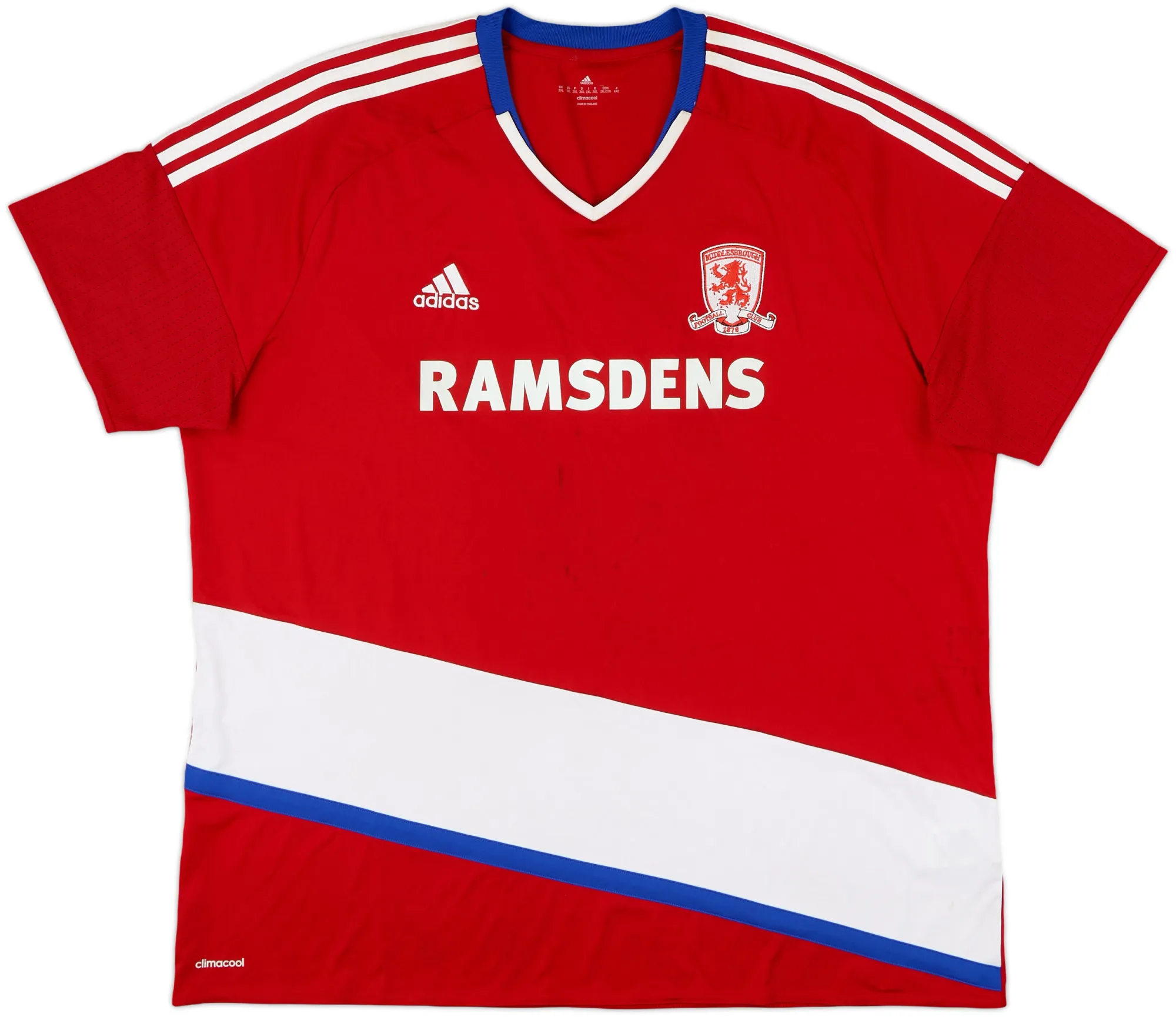 adidas Middlesbrough Mens SS Home Shirt 2016/17