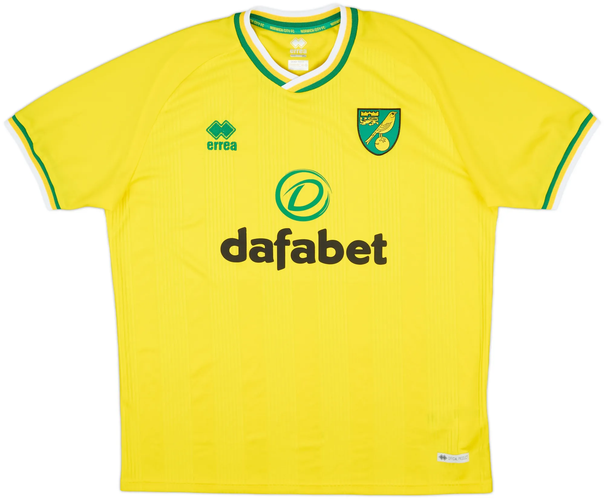 Errea Norwich City Mens SS Home Shirt 2020/21
