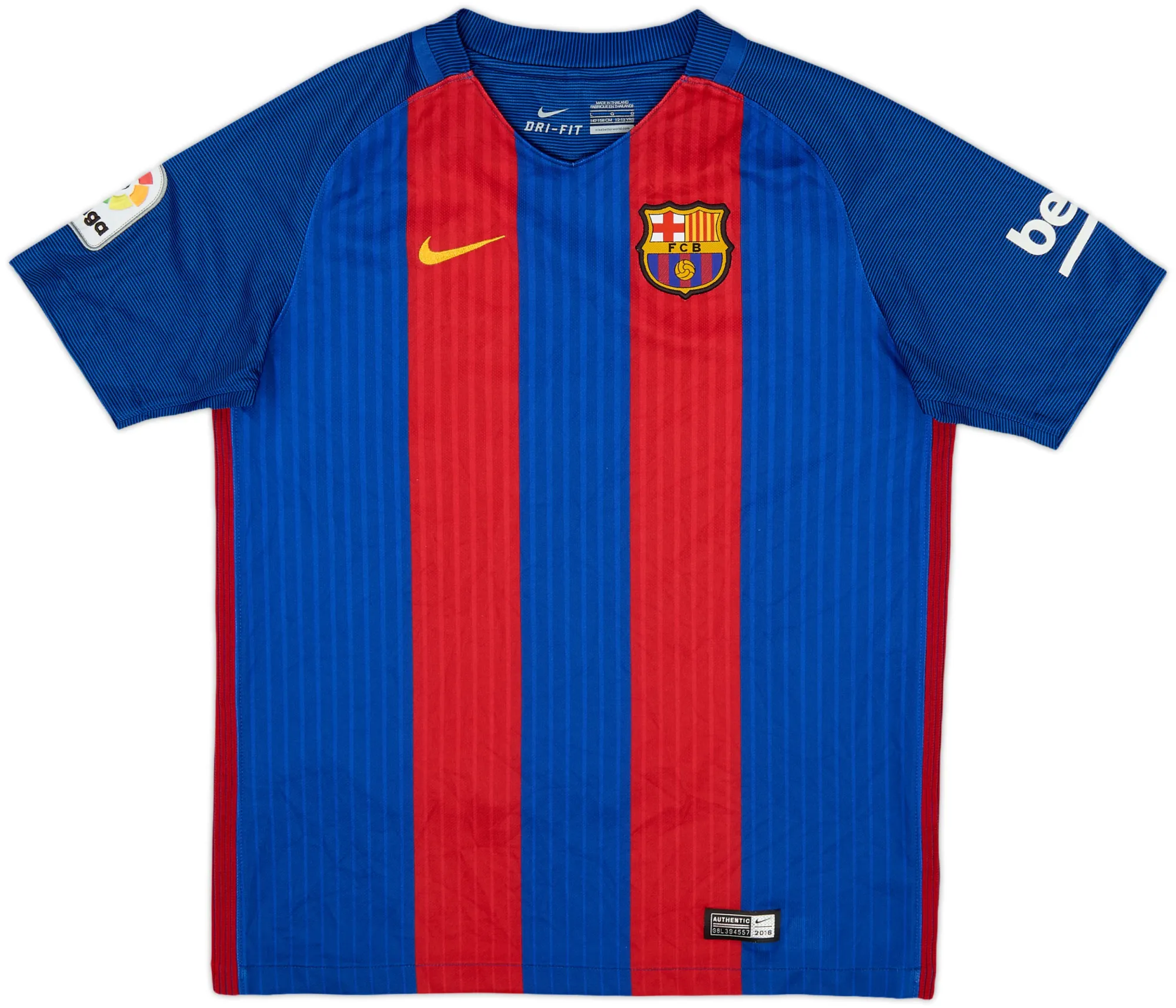 Nike Barcelona Boys SS Home Shirt 2016/17